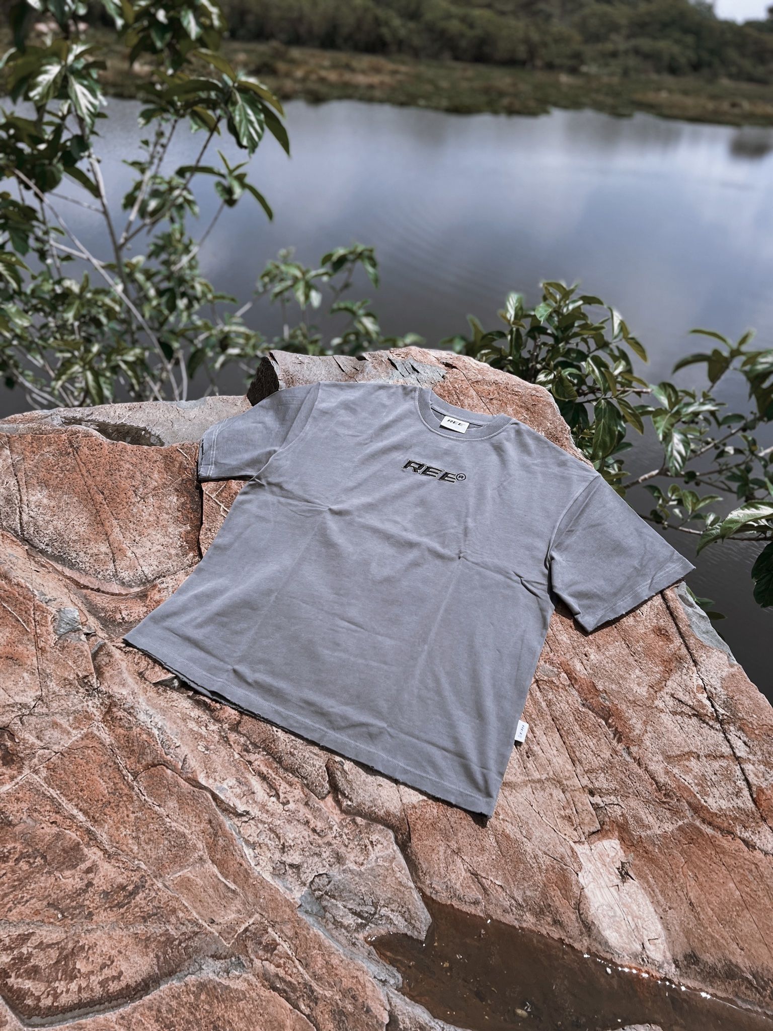  REE WASH TEE - LEAD GREY 