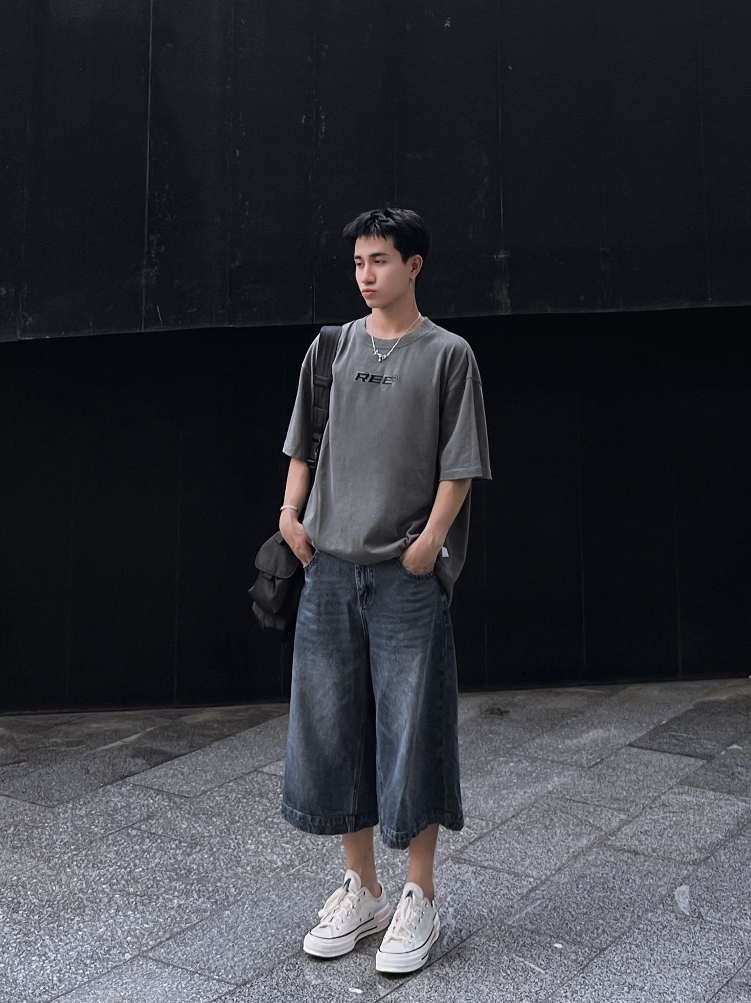  REE WASH TEE - LEAD GREY 