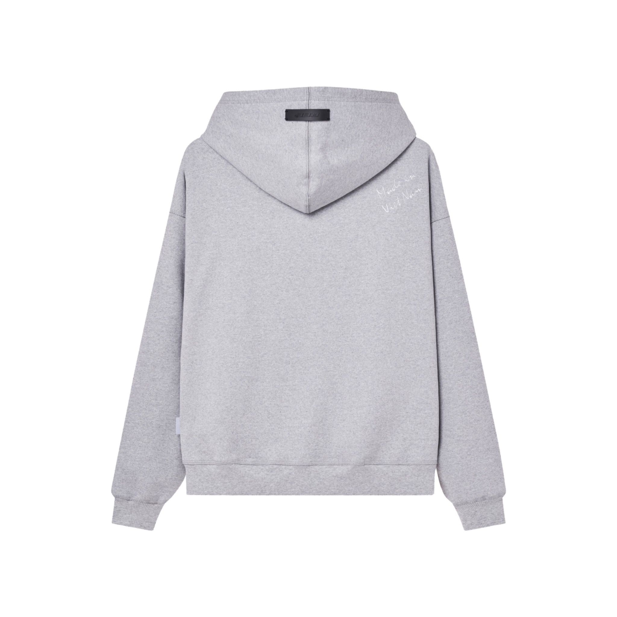 REE HEART BOXY ZIP HOODIE - GREY