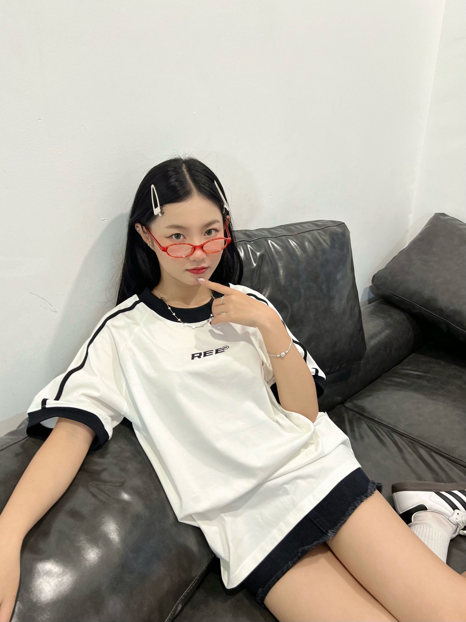  REGULAR FIT - STRIPED RINGER TEE - WHITE 