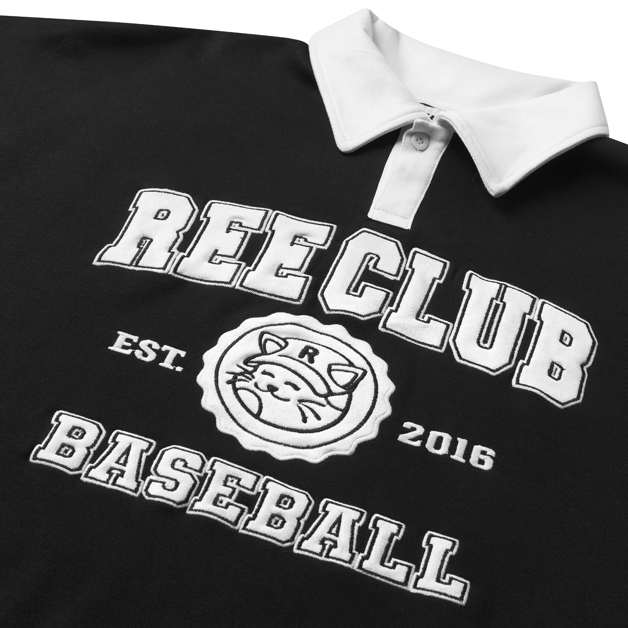 REE BASEBALL POLO SWEATER - BLACK