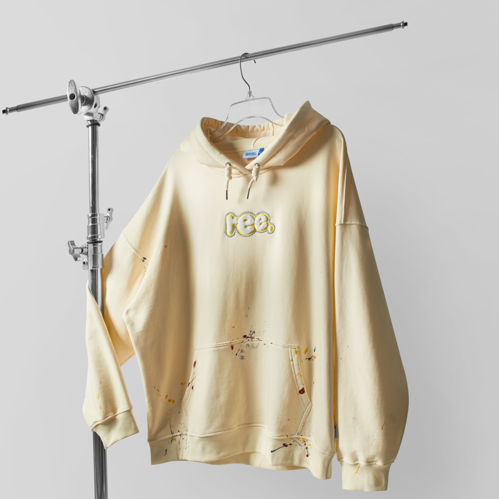  SPLASH INK HOODIE - CREAM 