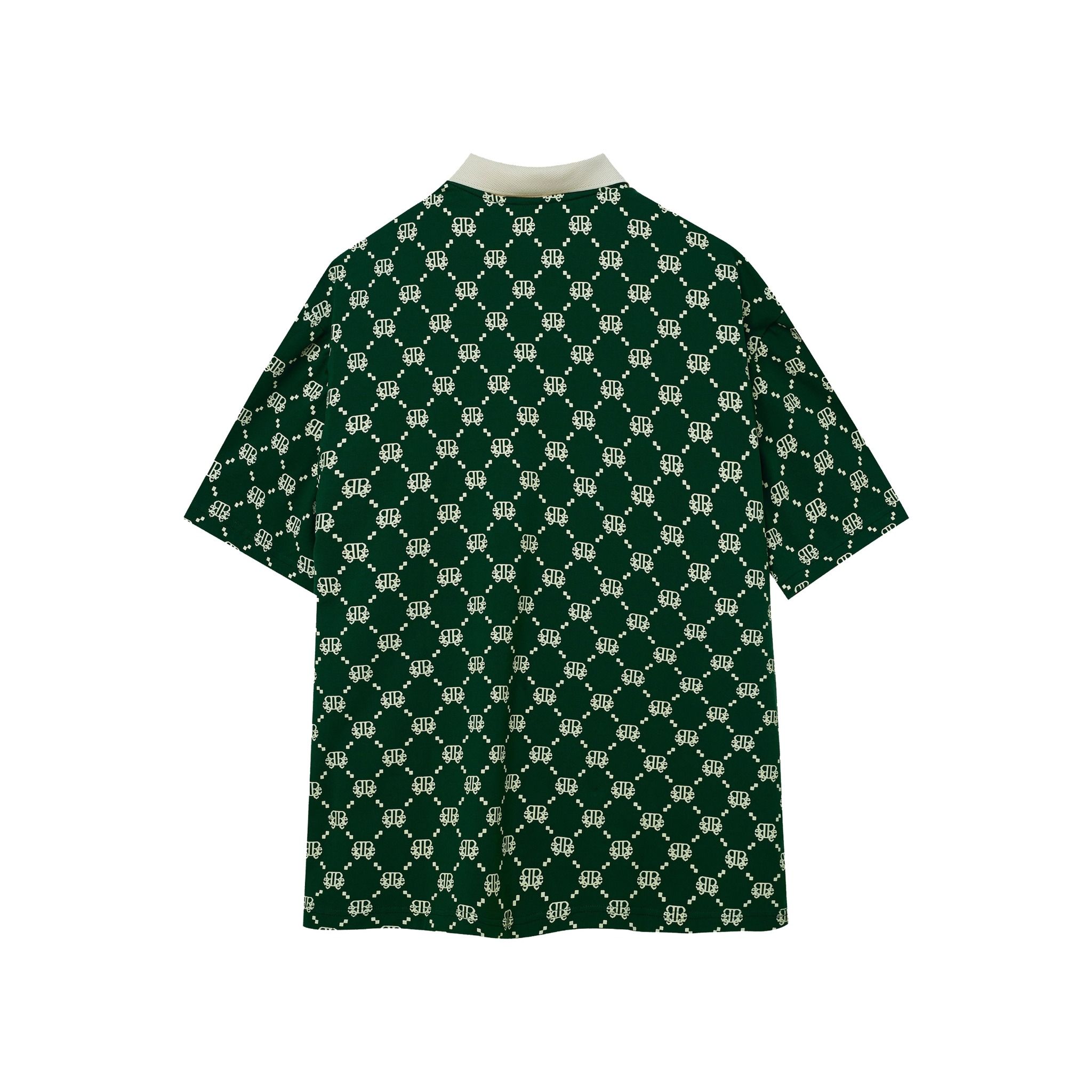 DIAMOND MONOGRAM POLO - DARK GREEN