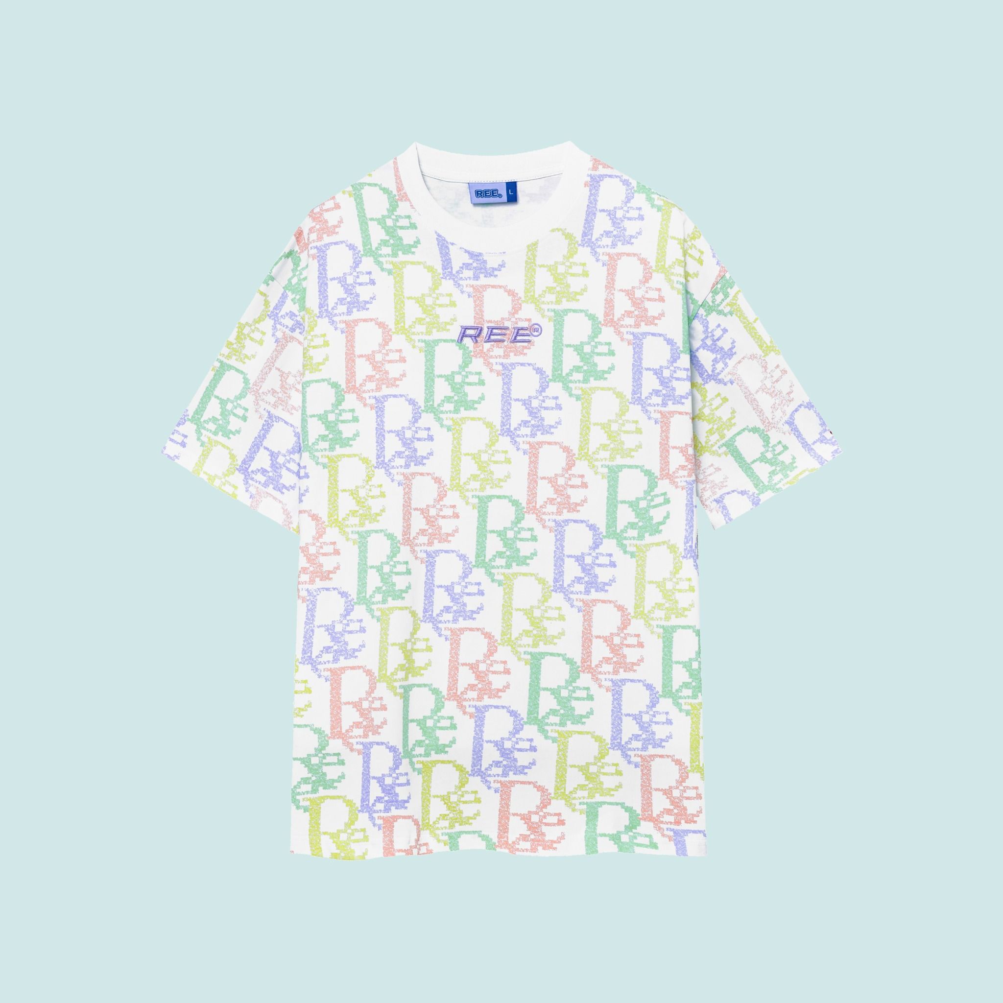 MONOGRAM PIXEL MULTICOLOR TEE - WHITE