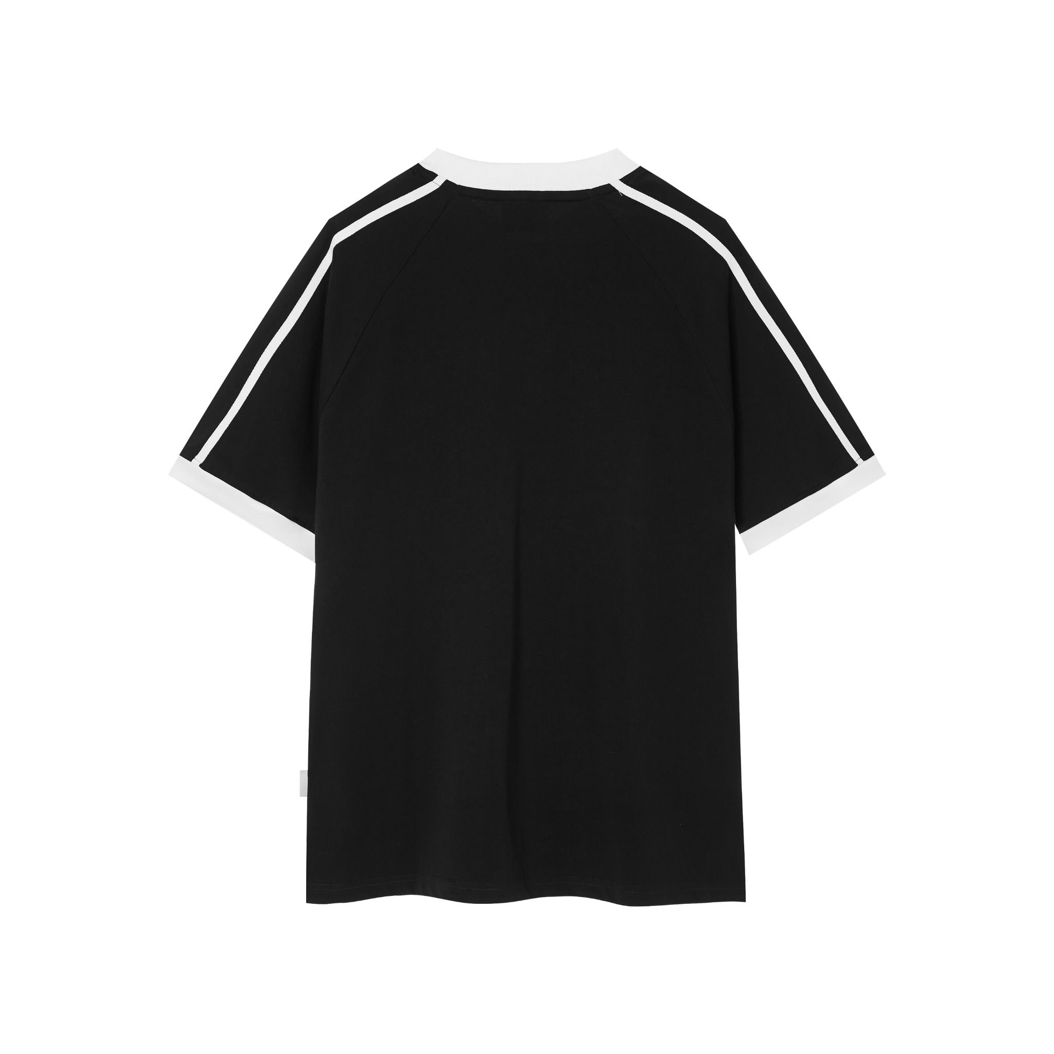 REGULAR FIT - STRIPED RINGER TEE - BLACK