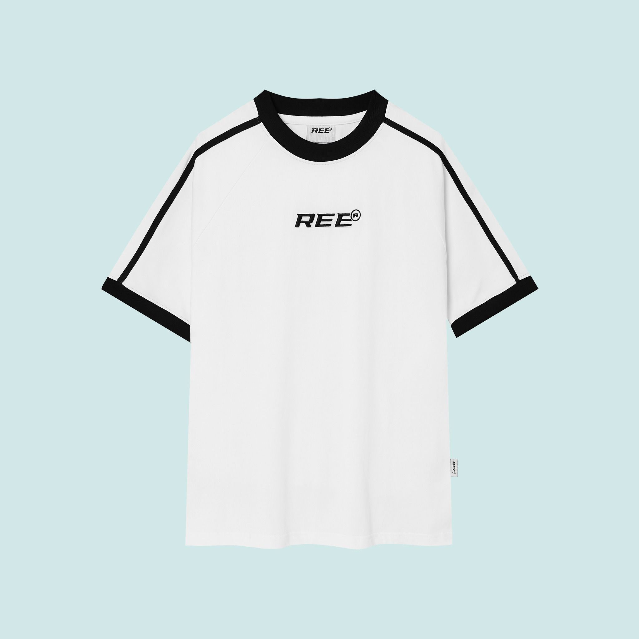 REGULAR FIT - STRIPED RINGER TEE - WHITE