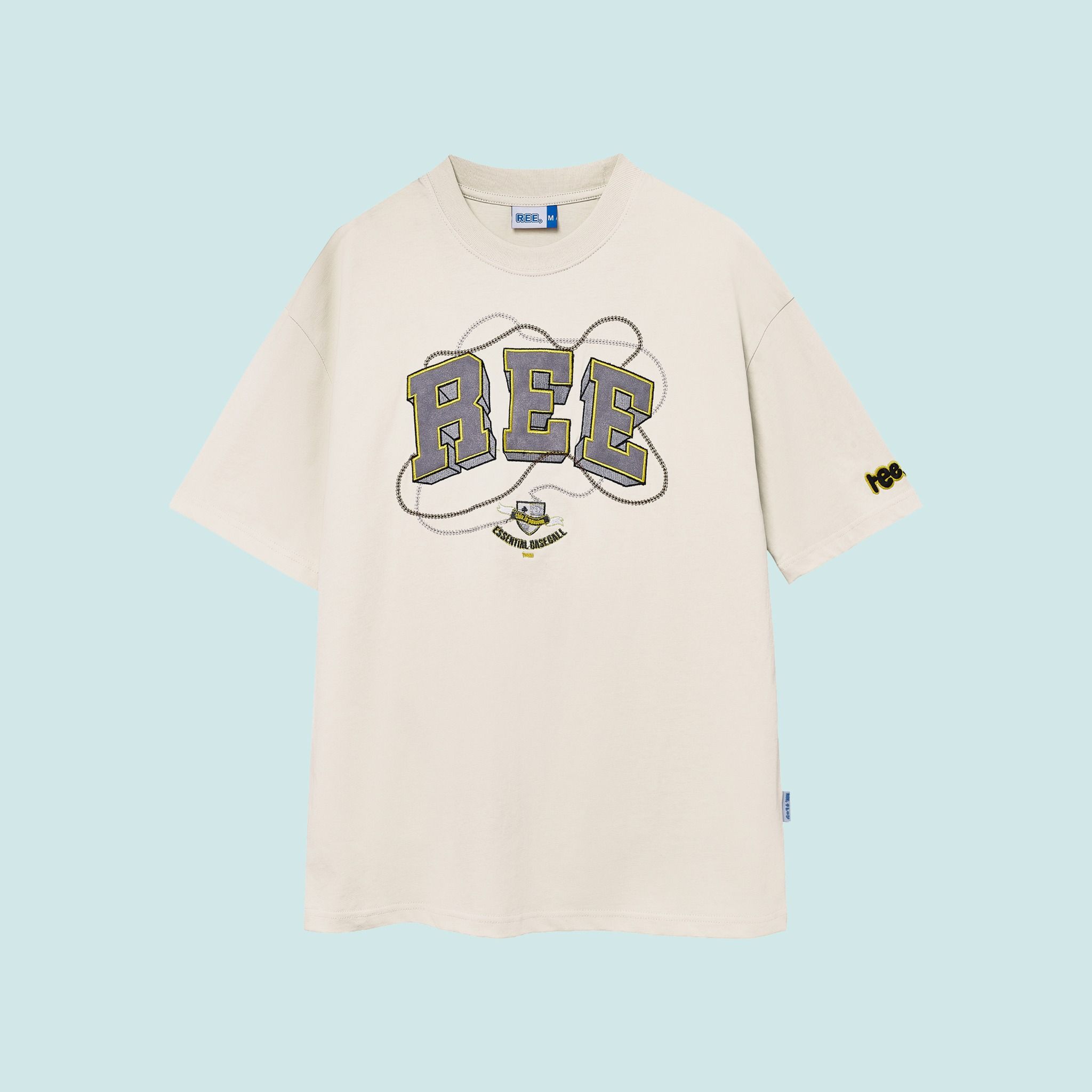 REE EMBROIDERED BASIC TEE - CREAM