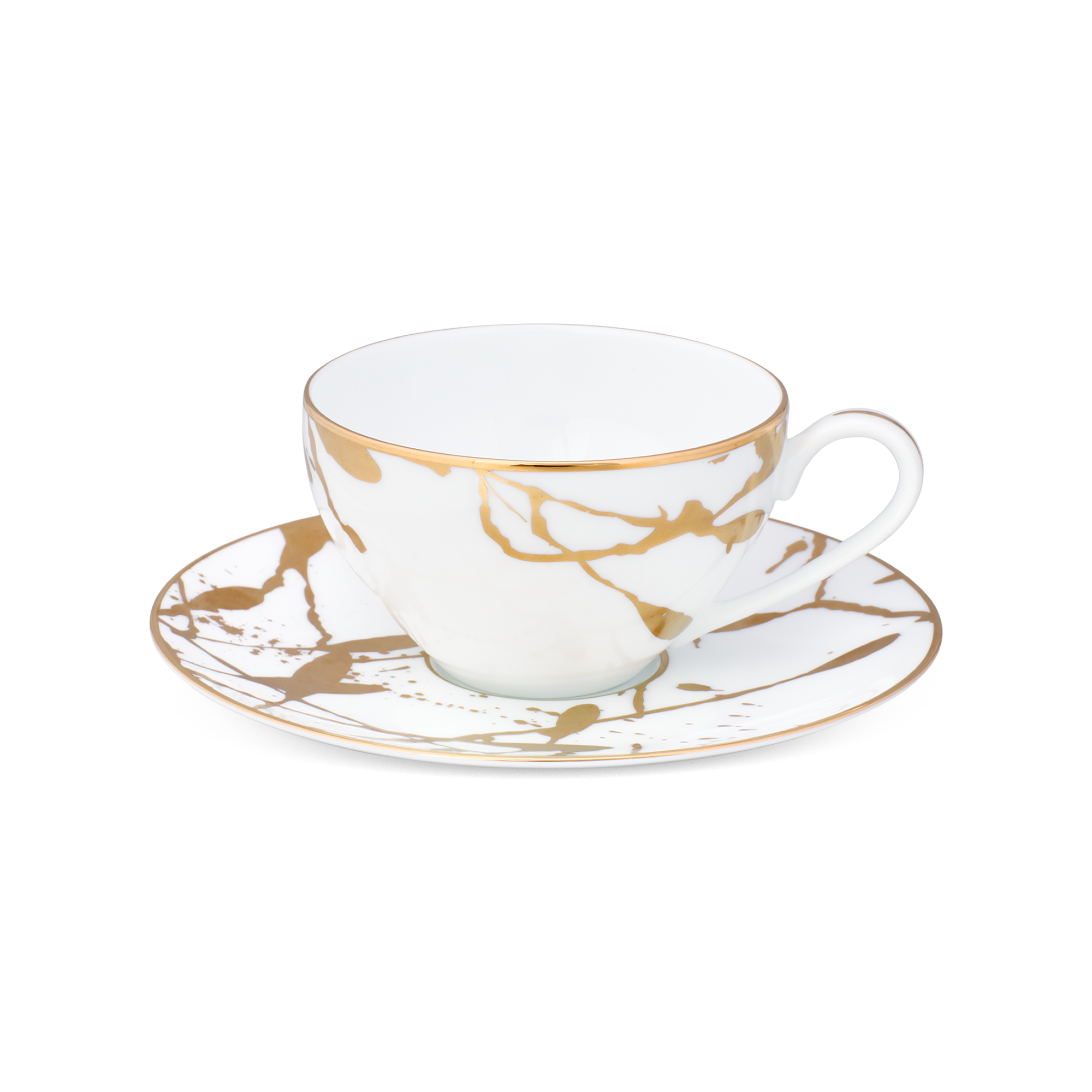  Chén trà (tách trà) kèm đĩa lót 220ml sứ trắng cao cấp | Raptures Gold 10-561L-T94989 