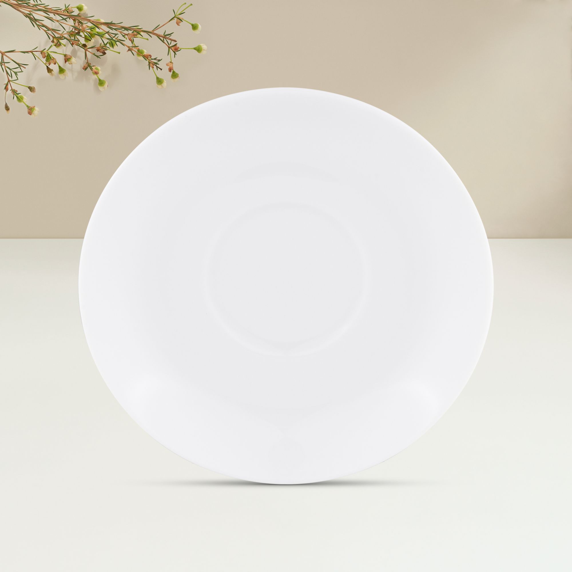 Đĩa lót chén (tách) trà dáng loe 200ml, đường kính 14,5cm sứ trắng | Art Stage 3-336L - 91389S