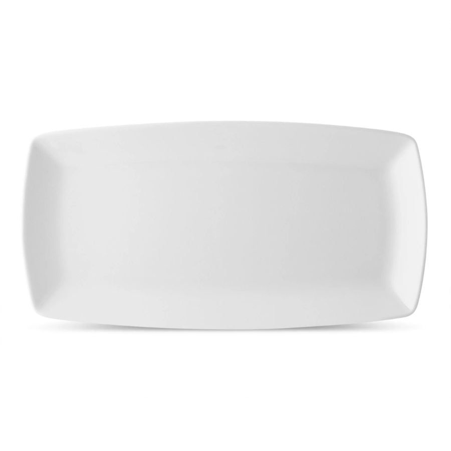Đĩa Buffet hình chữ nhật (LG) dài 36,7cm sứ xương | Plain White 4850L - 97300