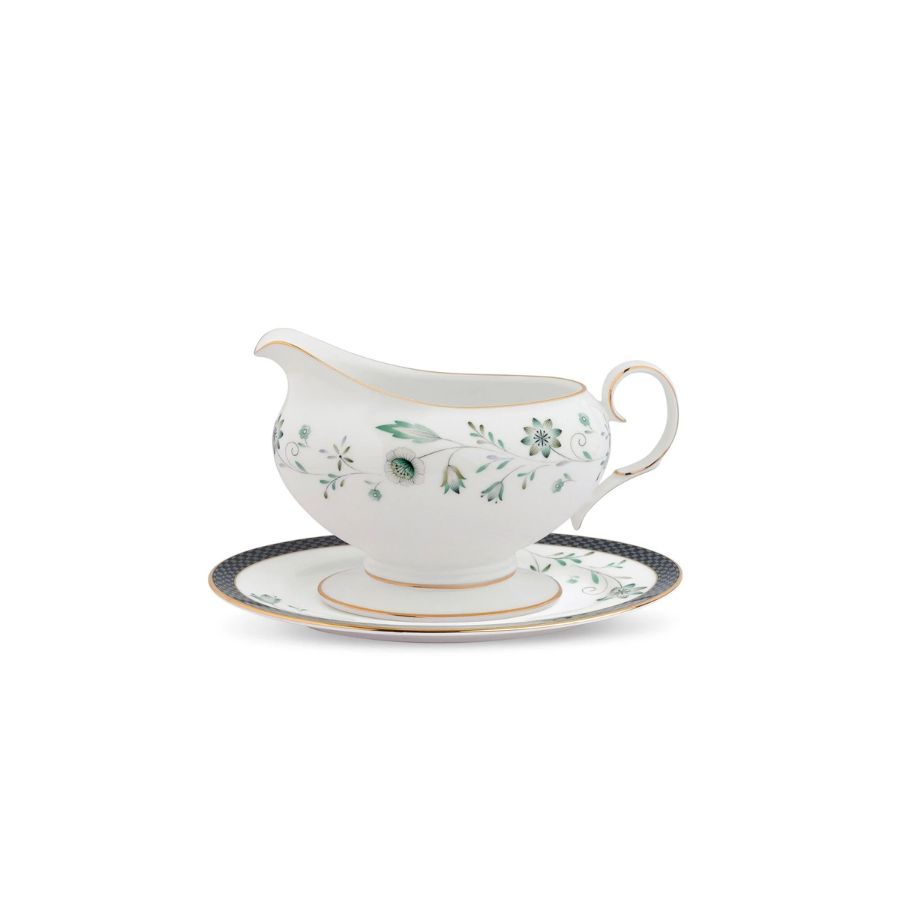 Bình (hũ) đựng nước xốt dung tích 670ml kèm đĩa lót sứ xương | Forever Fields 4950L - 50741A