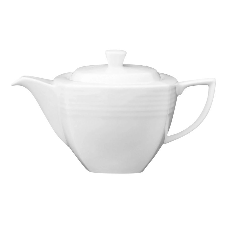 Ấm trà (bình trà) hình vuông dung tích 750ml sứ trắng | Arctic White 4000L - 91537