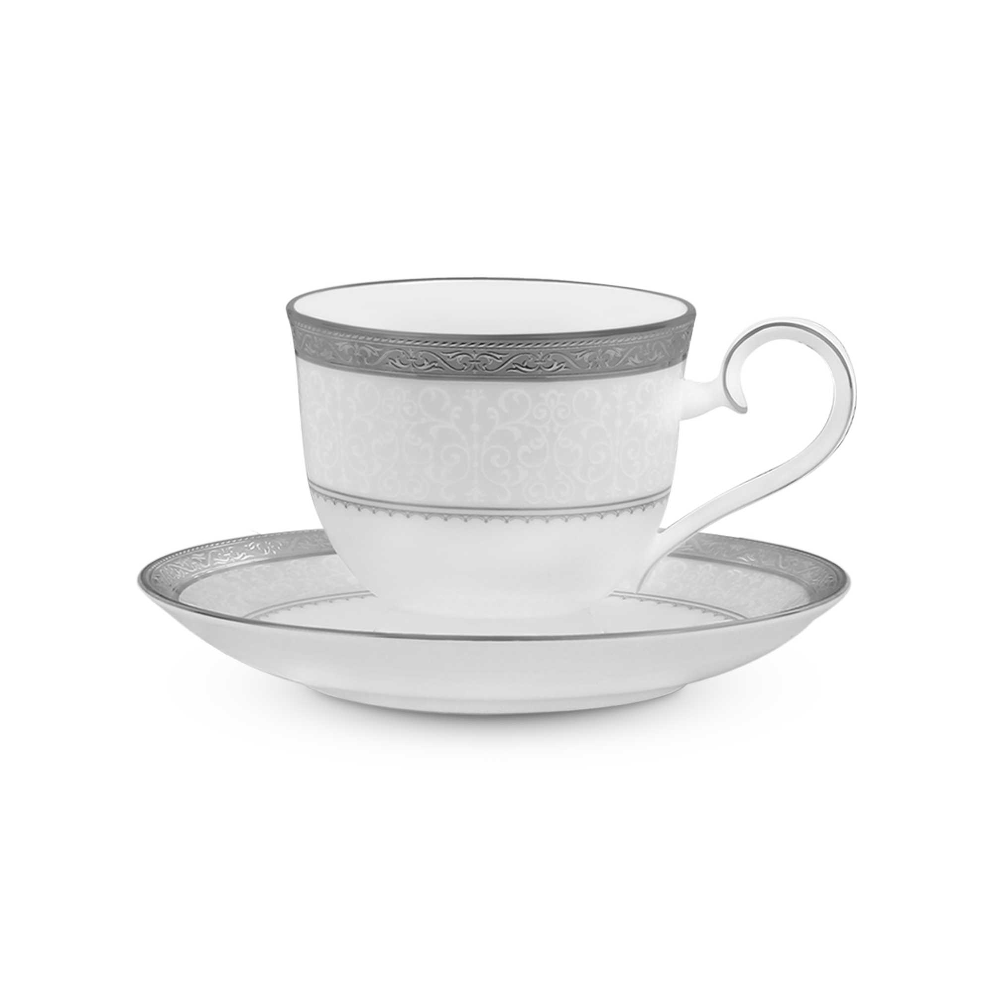  Chén trà (tách trà) kèm đĩa lót dung tích 230ml sứ xương | Odessa Platinum 4875L-T97217 