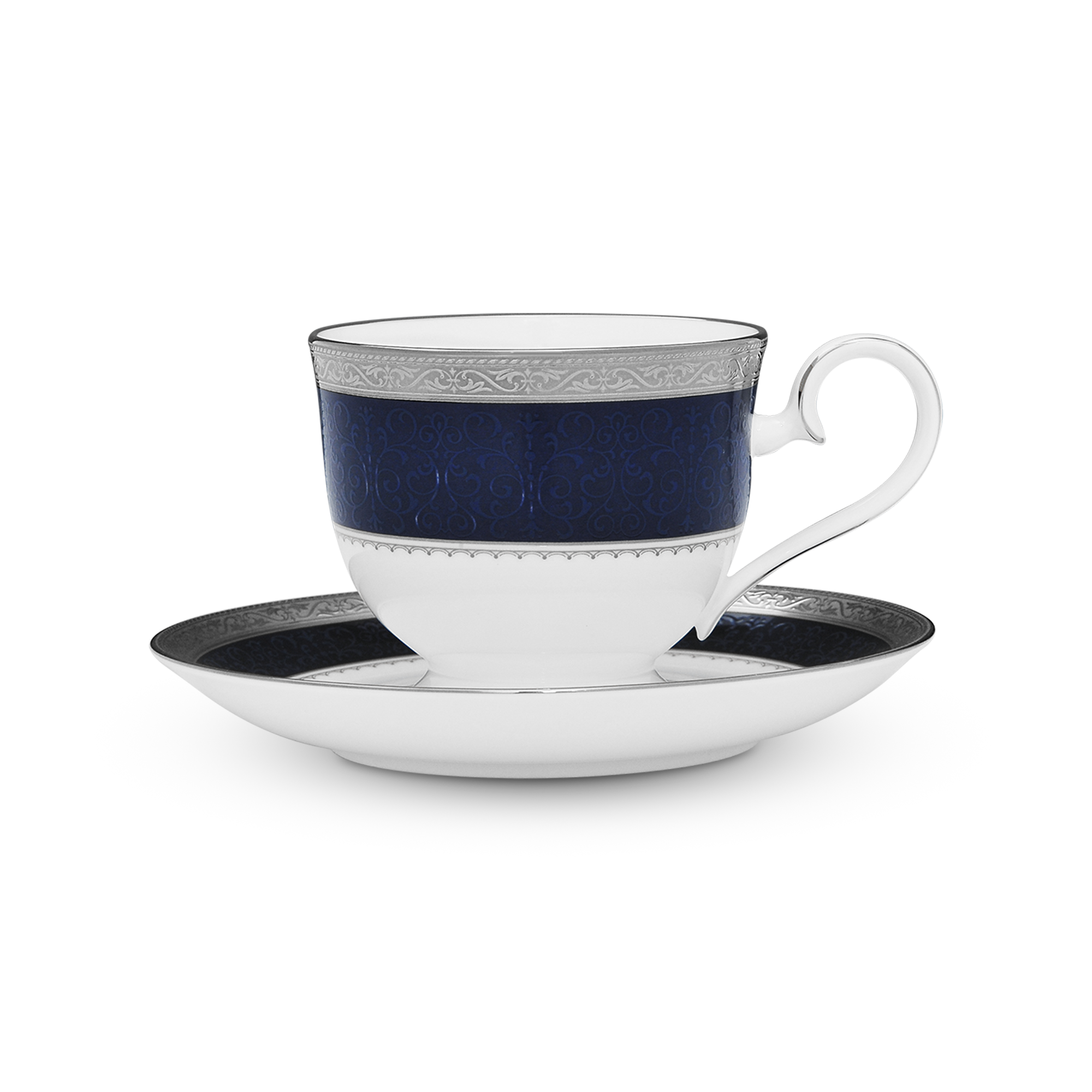 Chén trà (tách trà) dung tích 230ml kèm đĩa lót sứ xương | Odessa Cobalt Platinum 4922L - T97217