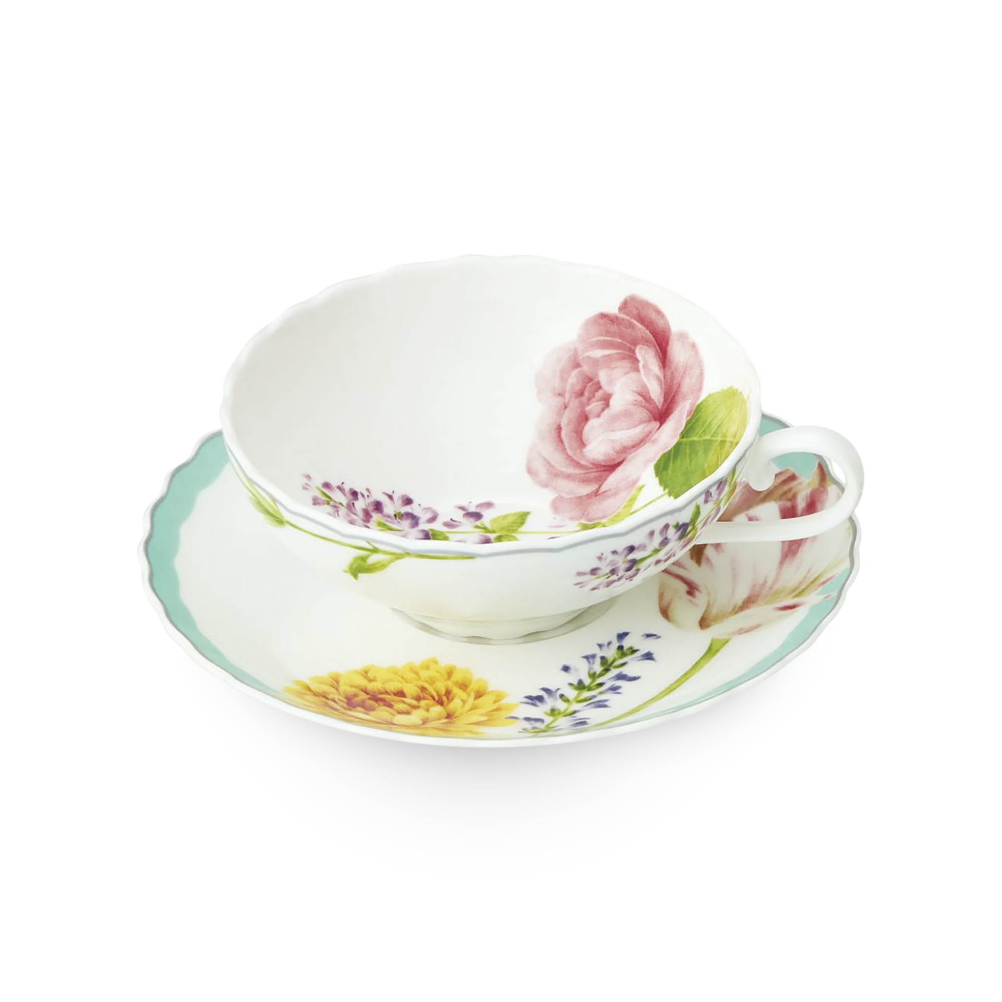  Chén trà (tách trà) dáng loe 180ml kèm đĩa lót | Coco Fleur 4960L-T58043A 