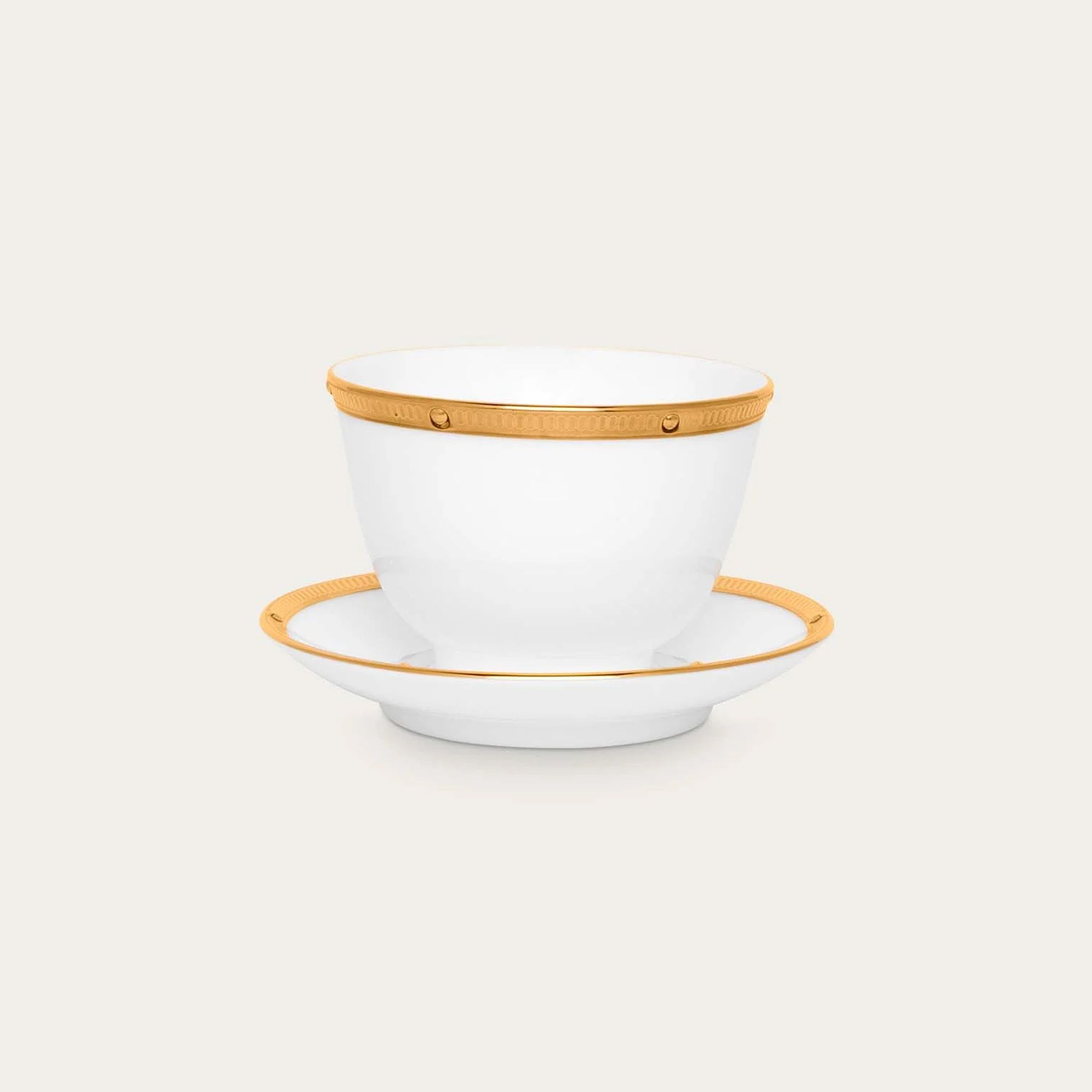  Chén trà (tách trà) Châu Á (không quai cầm) 145ml kèm đĩa lót | Rochelle Gold 4796L-T973634 