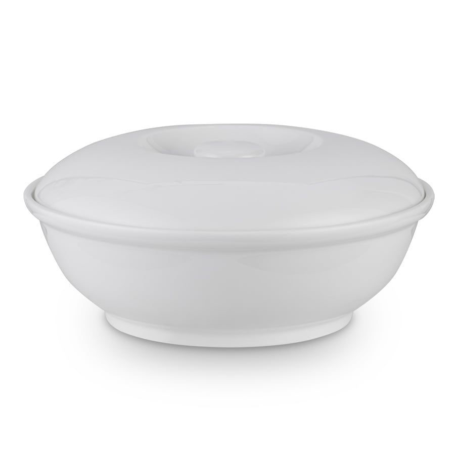 Âu cơm (thố cơm) có nắp 25,9cm dung tích 2.150ml sứ xương | Plain White 9990L - 97560