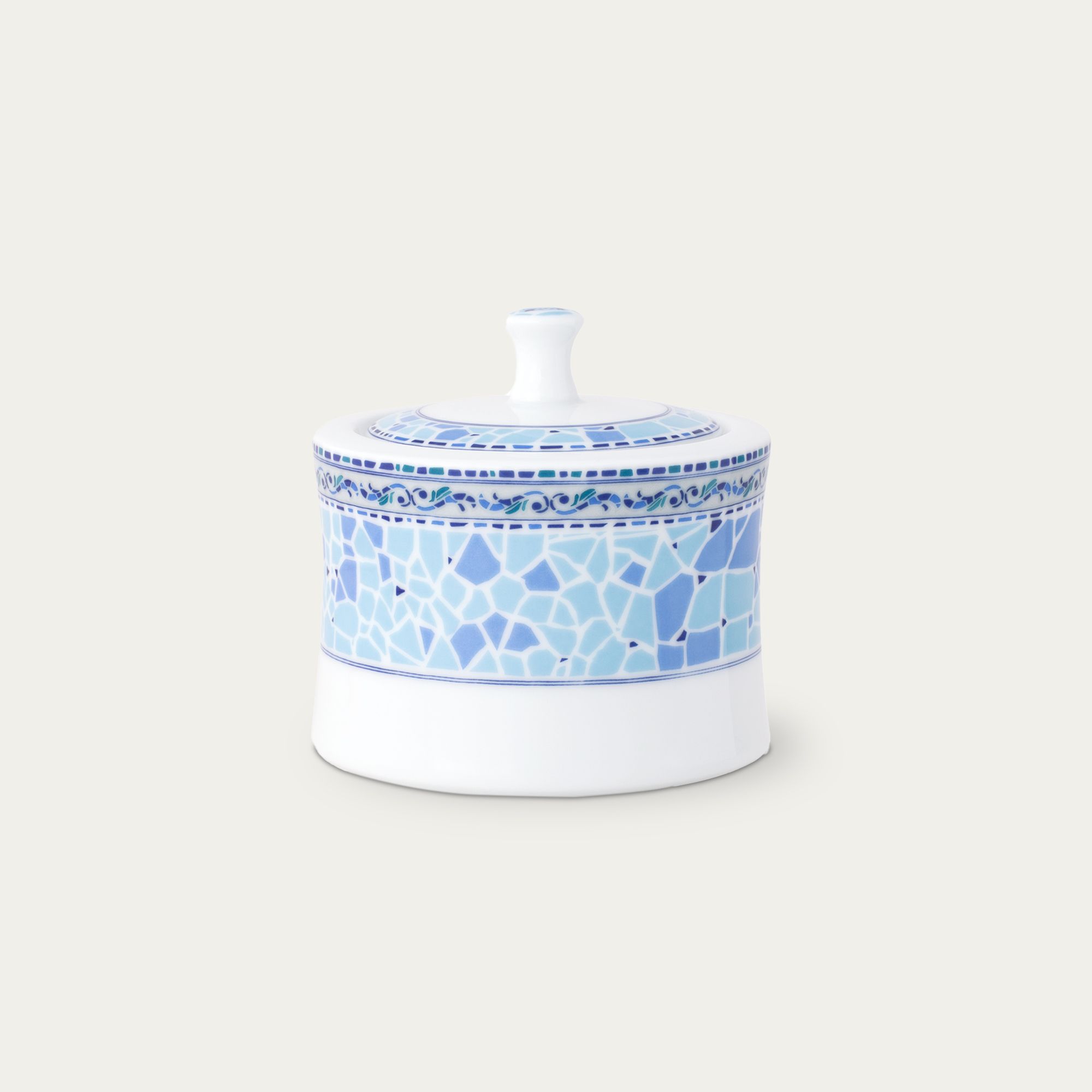 Bình (hũ) đường có nắp đậy dung tích 375ml sứ trắng | Aegean Dreams 1740L - 91125