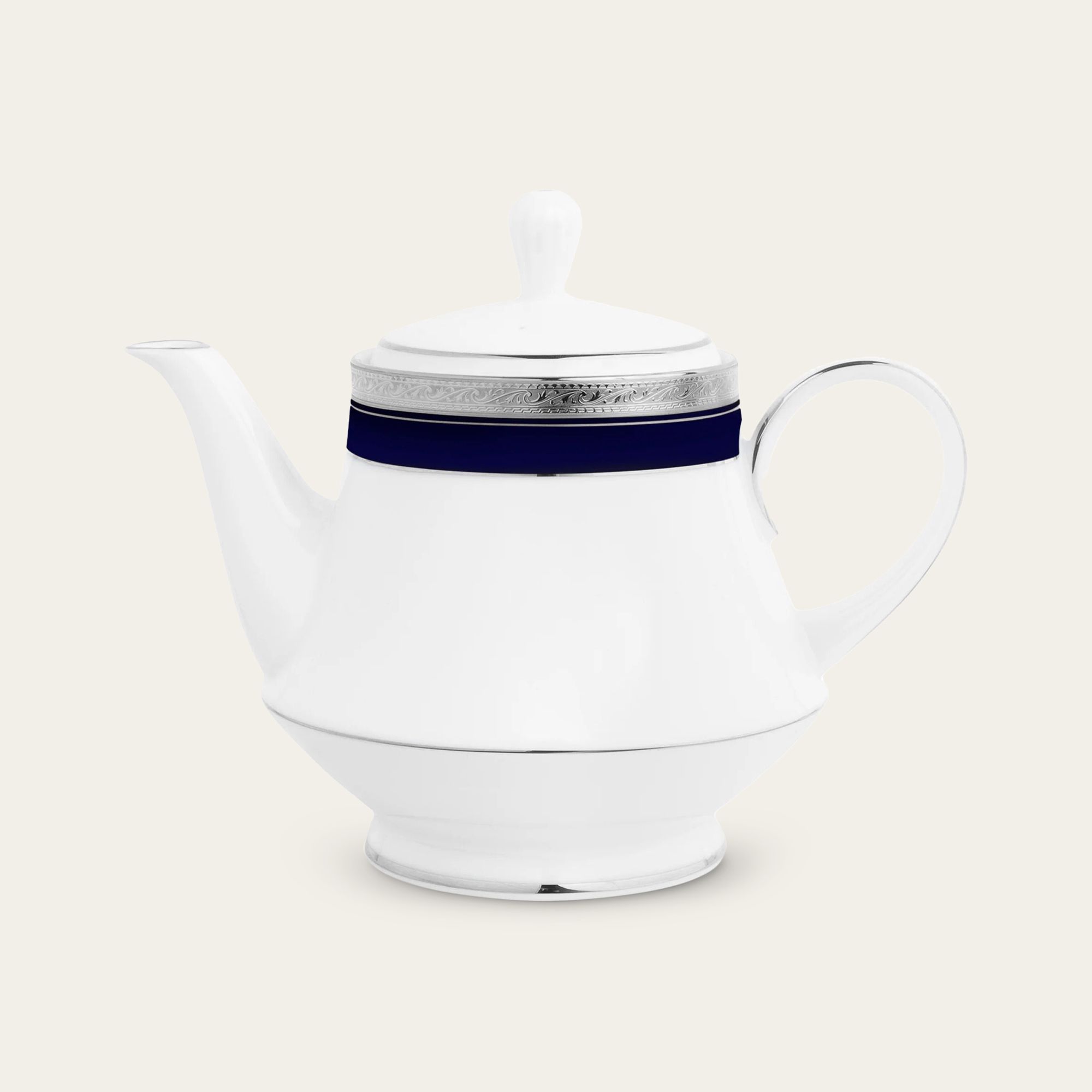 Ấm trà (bình trà) dung tích 1.200ml sứ trắng | Crestwood Cobalt Platinum 4170L - 91123
