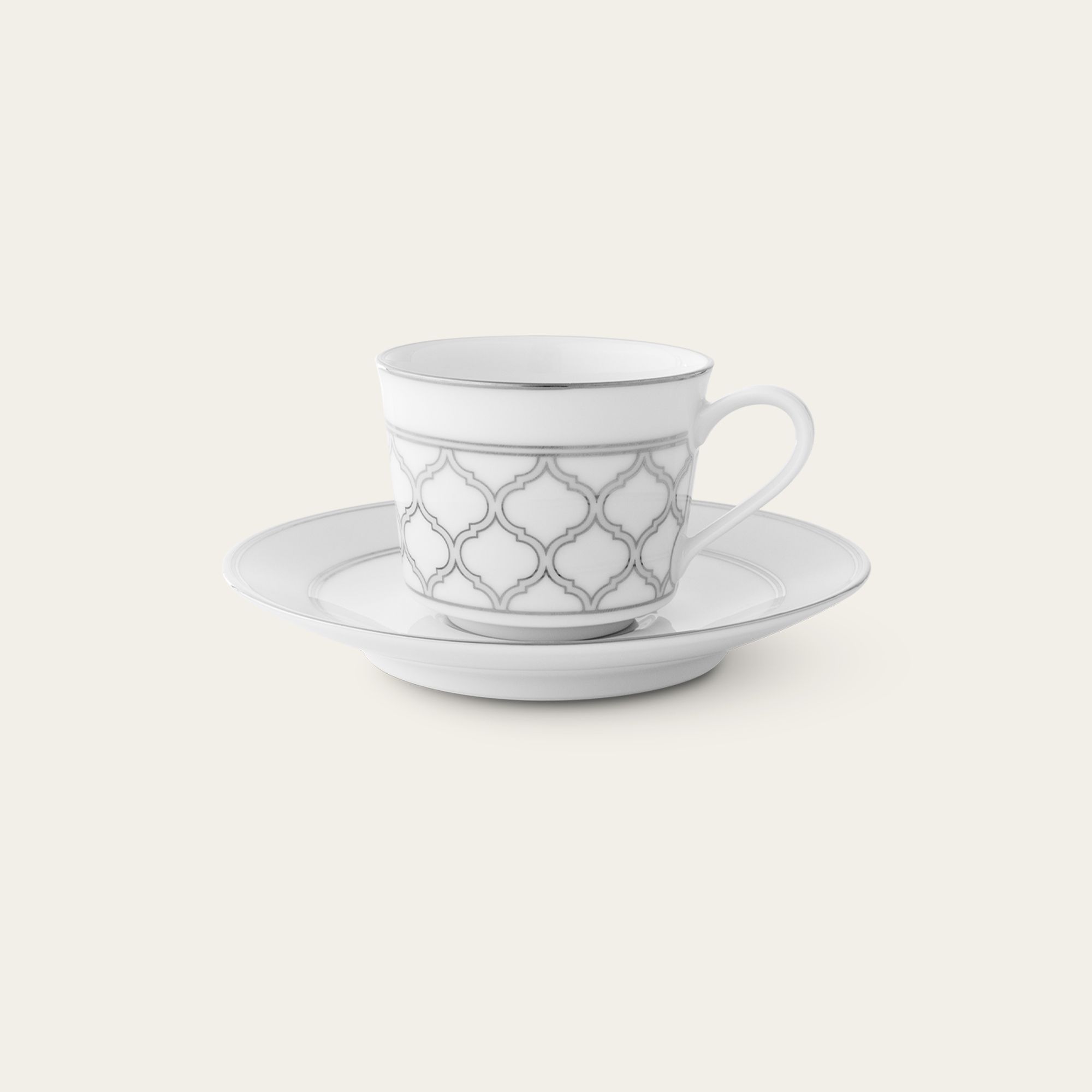 Chén trà (tách trà) nhỏ dung tích 100ml kèm đĩa lót sứ trắng | Eternal Palace 1717L - T91992
