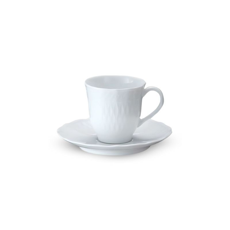 Chén trà (tách trà) nhỏ dung tích 75ml kèm đĩa lót sứ trắng cao cấp | Cher Blanc 1655L - T94892