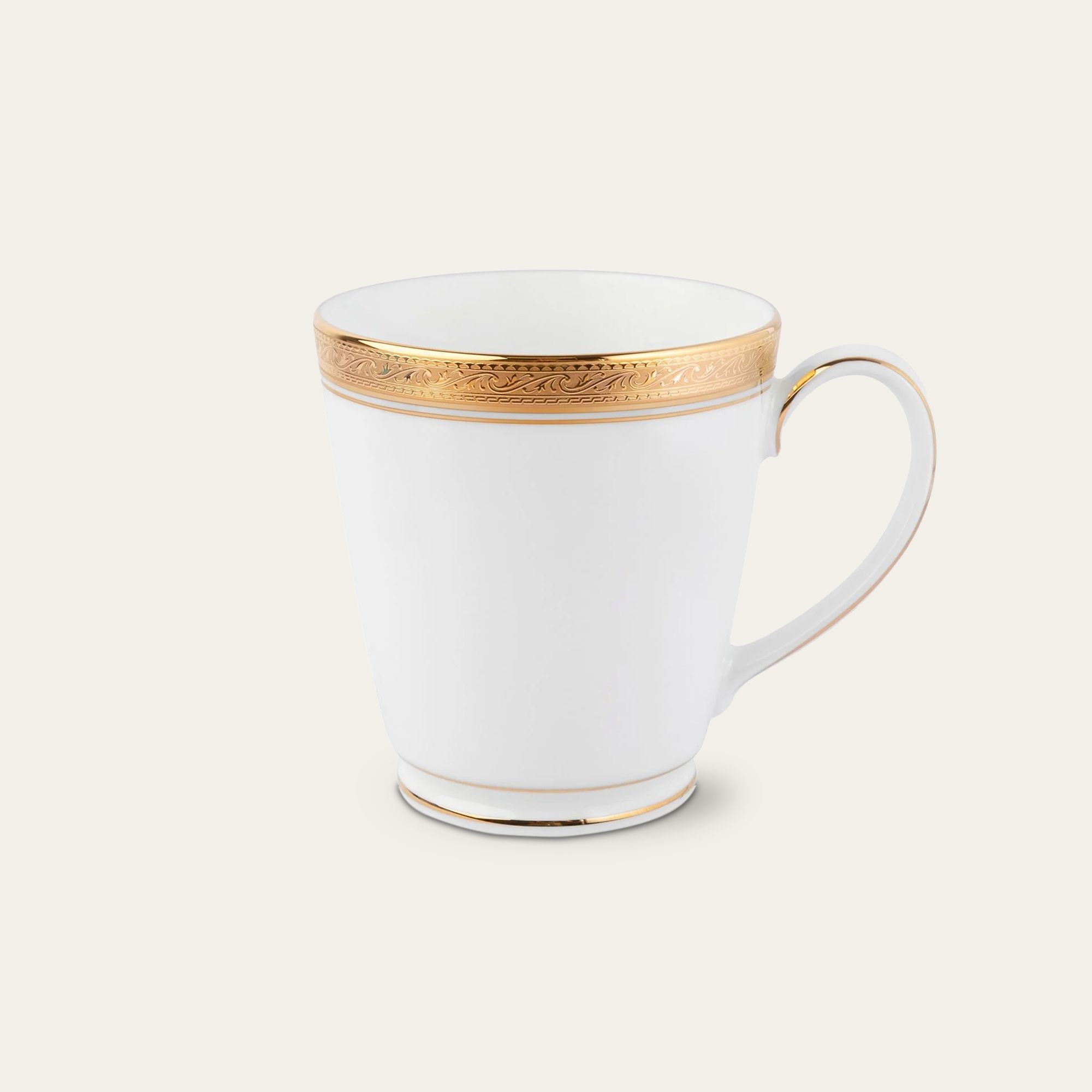 Cốc (ly) uống nước, cà phê dung tích 370ml sứ trắng | Crestwood Gold 4167L - T91058K