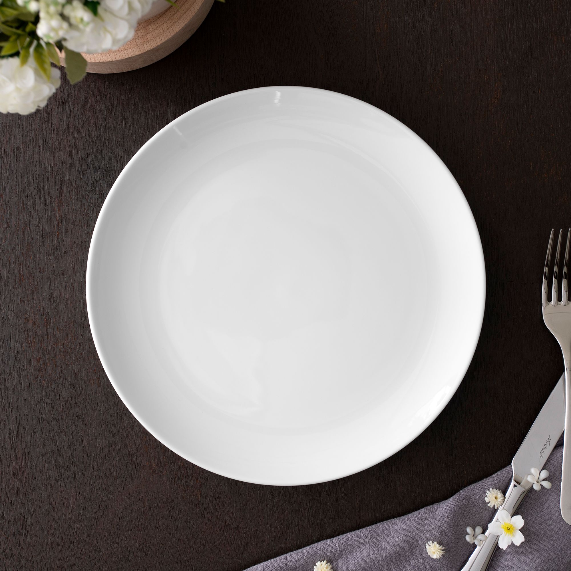 Đĩa tròn coupe cỡ vừa đường kính 24,1cm sứ trắng | Art Stage 4257L - 91816