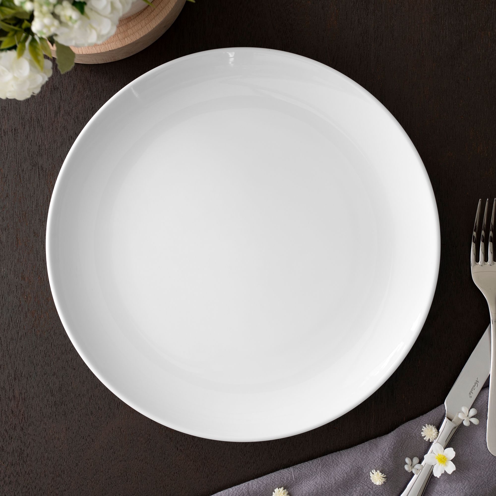 Đĩa tròn coupe cỡ lớn đường kính 27,1cm sứ trắng | Art Stage 4257L - 91820