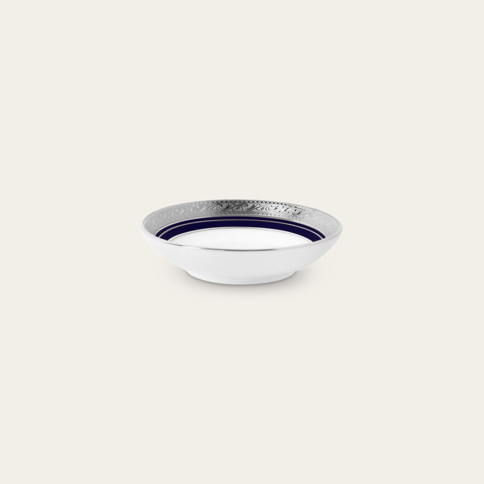 Đĩa tròn 9,8cm đựng nước chấm, gia vị sứ trắng | Crestwood Cobalt Platinum 4170L - 91419