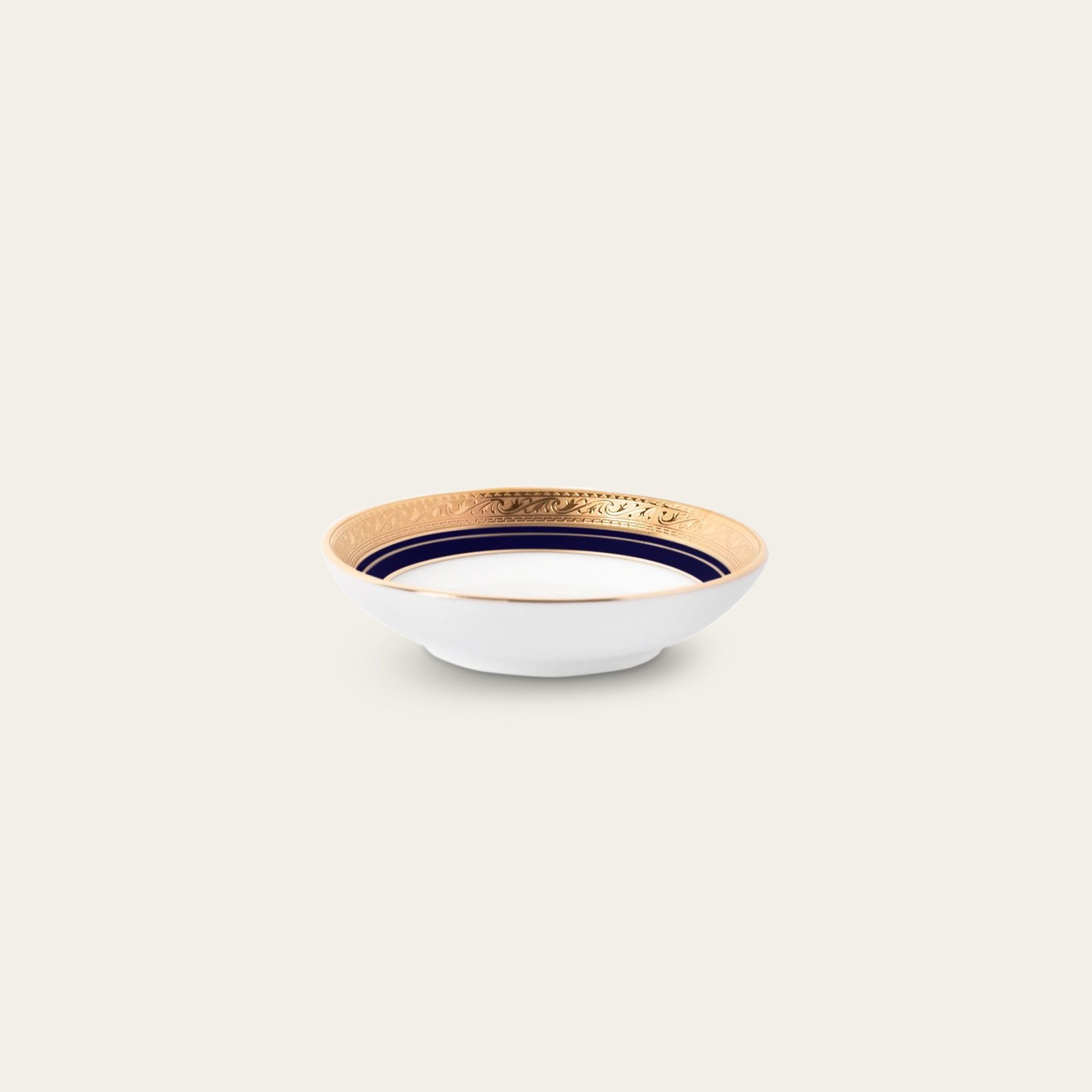 Đĩa tròn 9,8cm đựng nước chấm, gia vị sứ trắng | Crestwood Cobalt Gold 4171L - 91419
