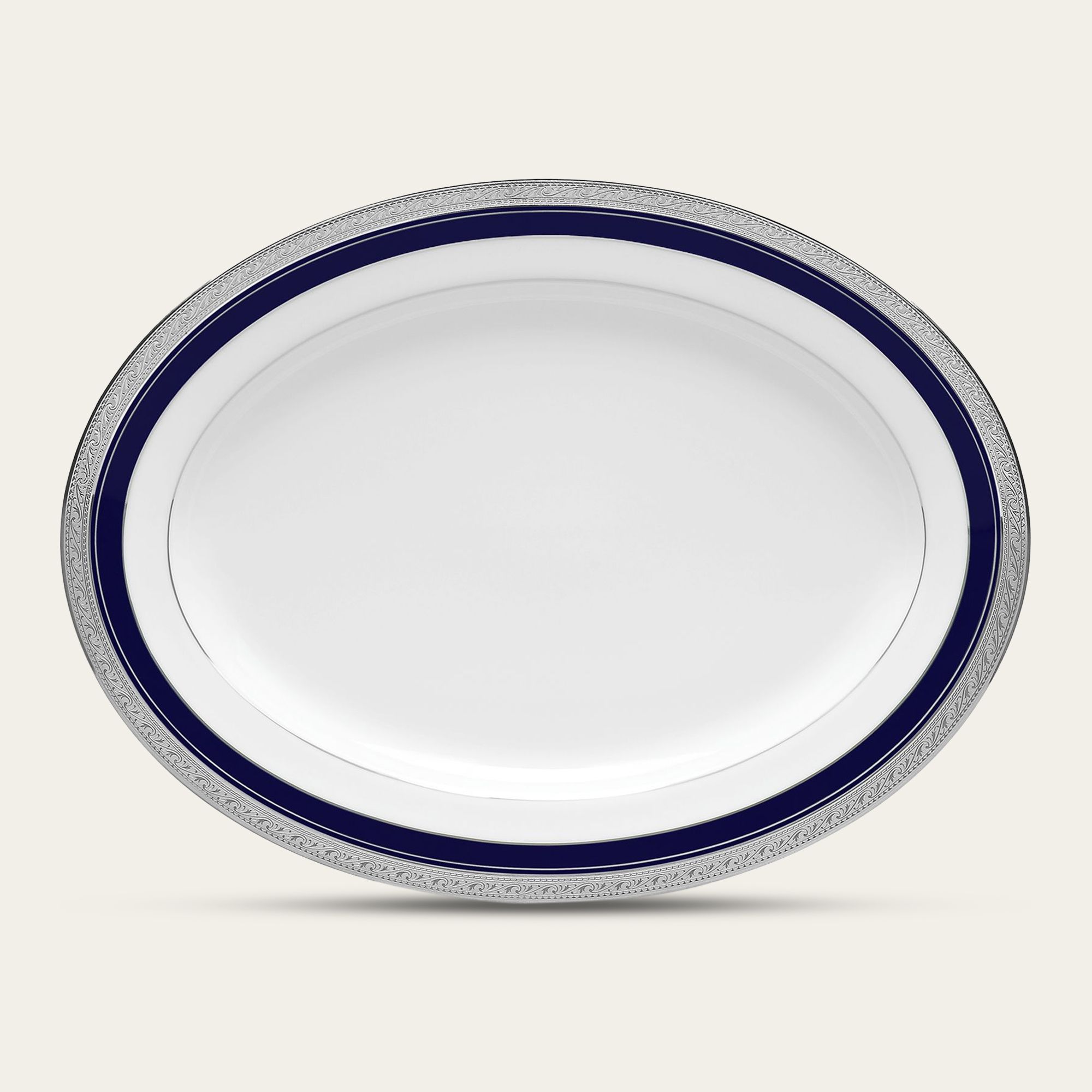 Đĩa Oval cỡ nhỏ (SM) dài 29,4cm sứ trắng | Crestwood Cobalt Platinum 4170L - 91345