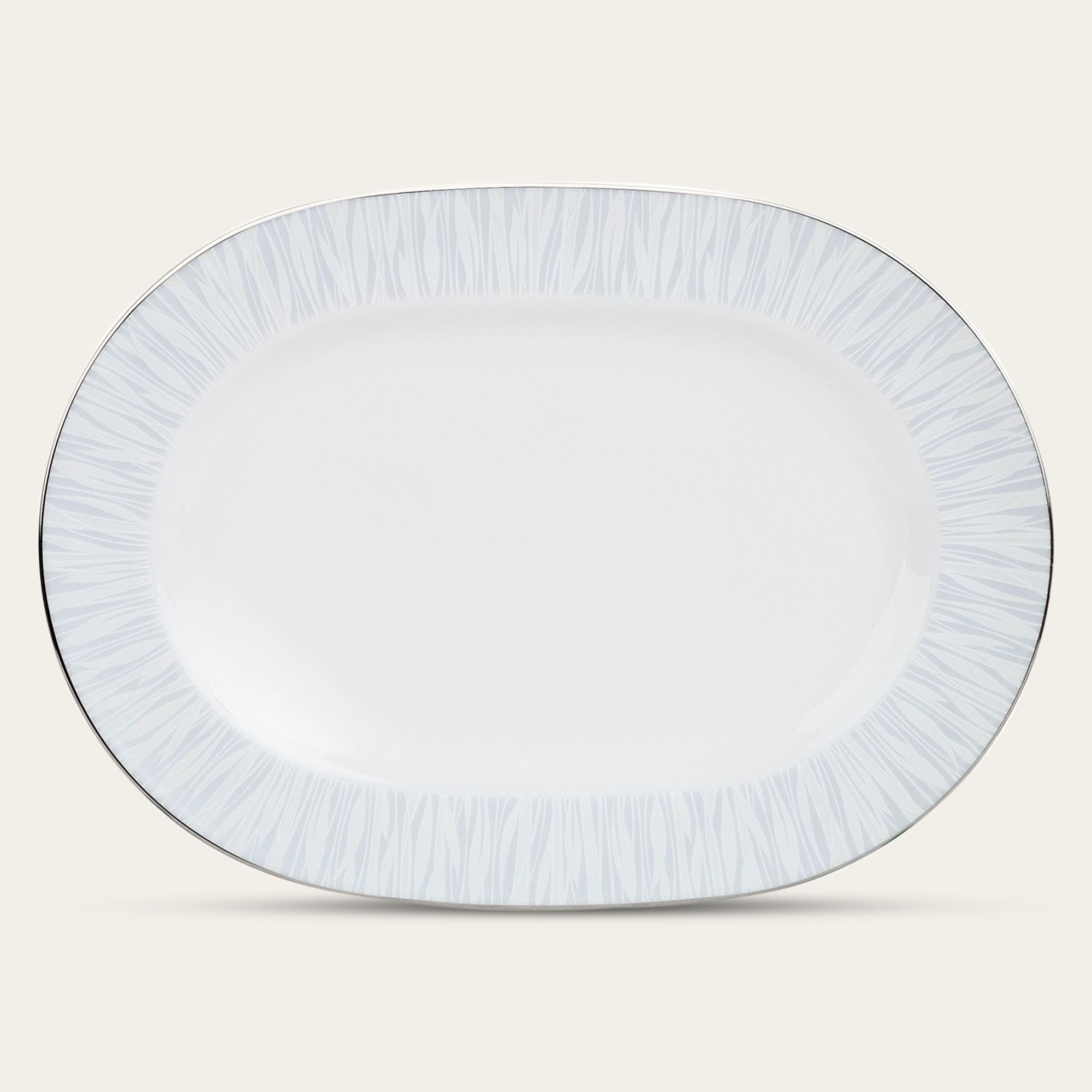 Đĩa Oval cỡ vừa (MD) dài 35,3cm sứ trắng | Glacier Platinum 1702L - 91044