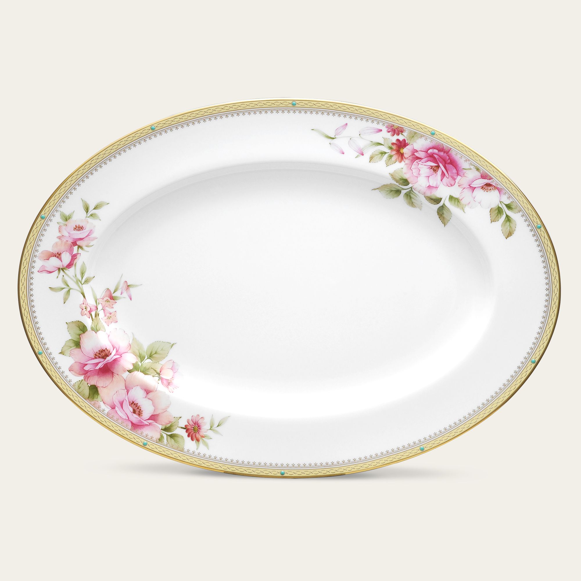 Đĩa Oval cỡ vừa (MD) dài 36,8cm sứ xương | Hertford 4861L - 97244