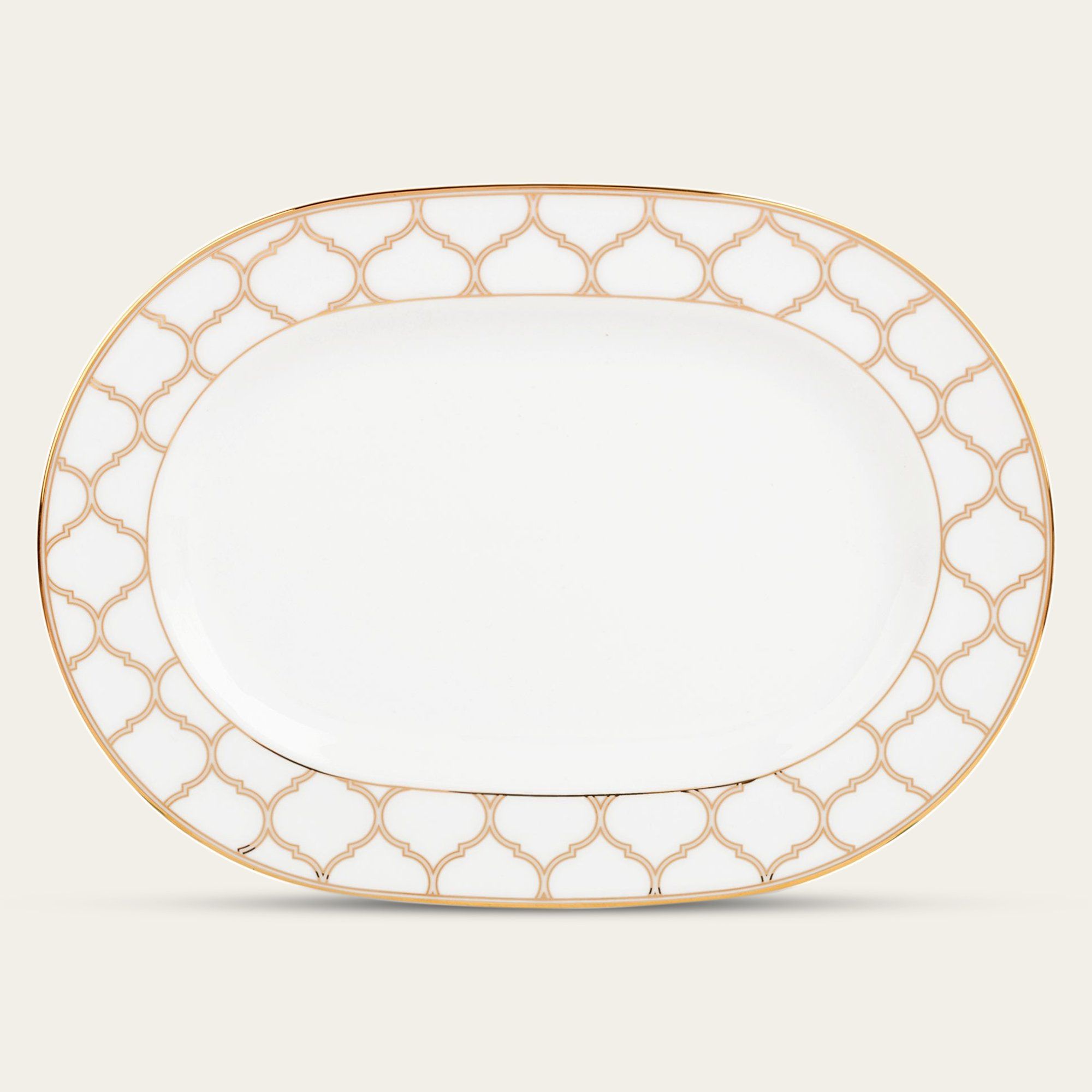 Đĩa Oval cỡ vừa (MD) dài 35,3cm sứ trắng | Eternal Palace Gold 1728L - 91044