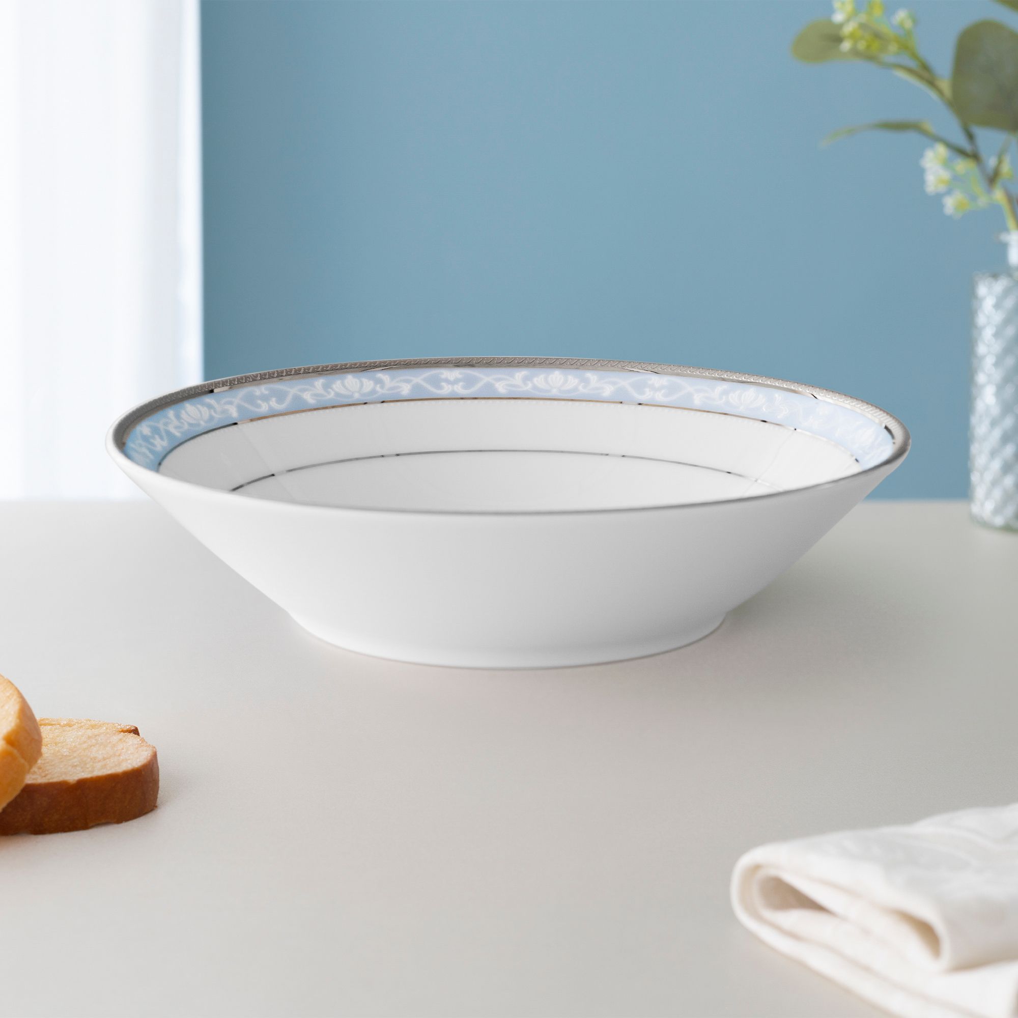Bát (tô) đa năng 19cm dung tích 600ml đựng soup, đồ chiên xào sứ trắng | Hampshire Platinum 4336L - 91997
