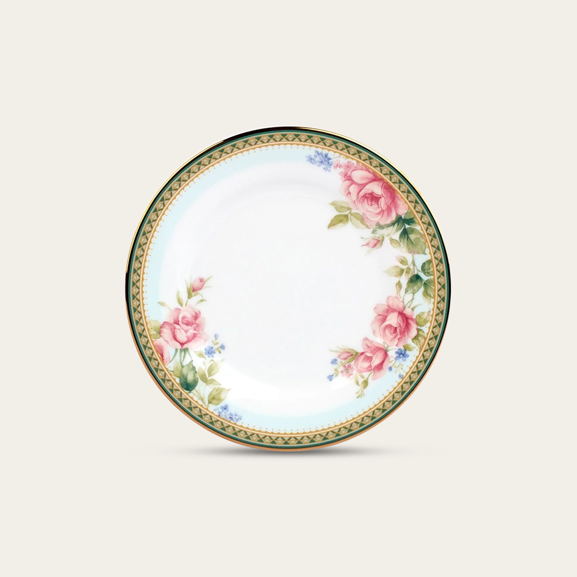 Đĩa tròn cỡ nhỏ đường kính 16,2cm lót bát (chén) cơm sứ trắng | Rosa Basket 1736L - 91312