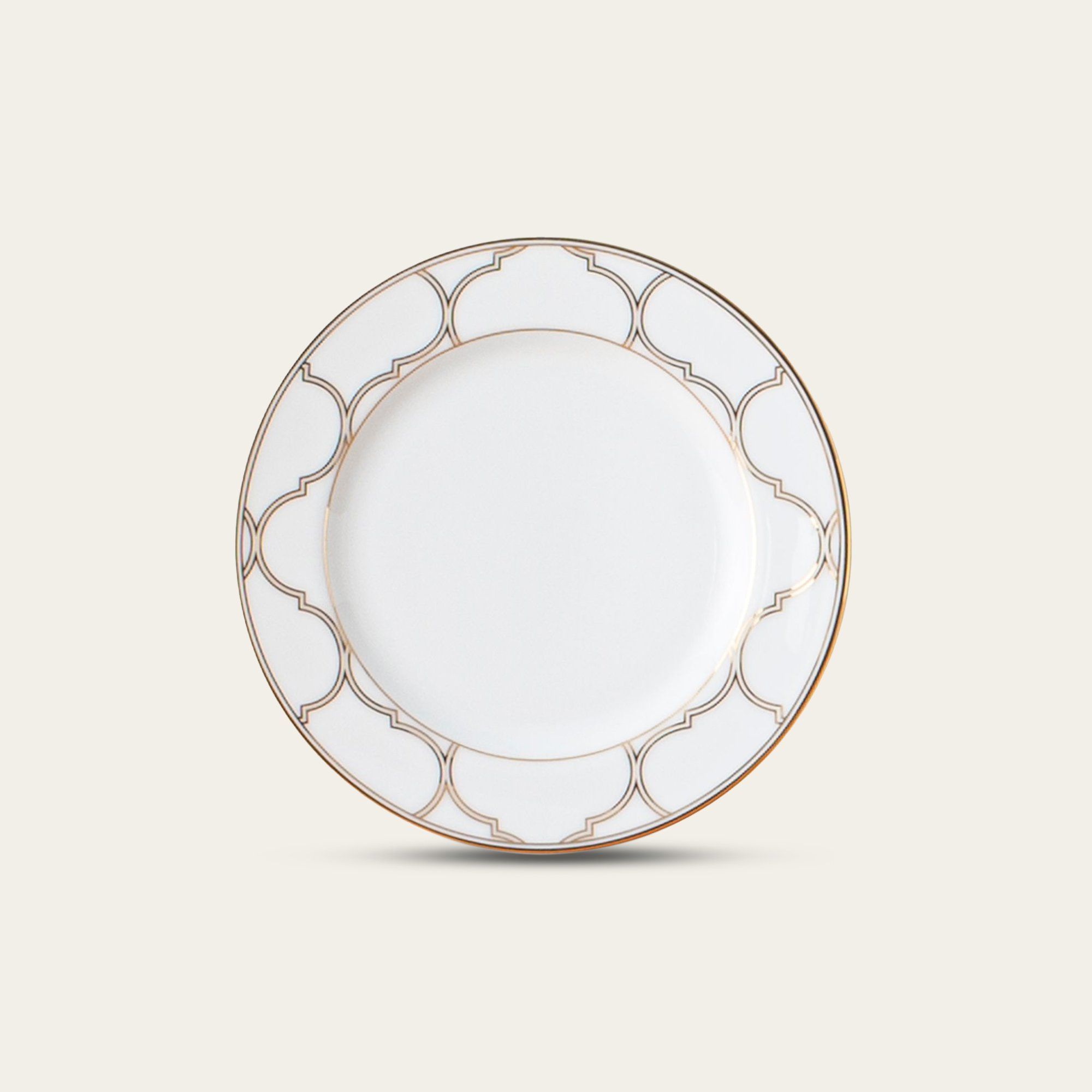 Đĩa tròn cỡ nhỏ đường kính 16,3cm lót bát (chén) cơm sứ trắng | Eternal Palace Gold 1728L - 91012