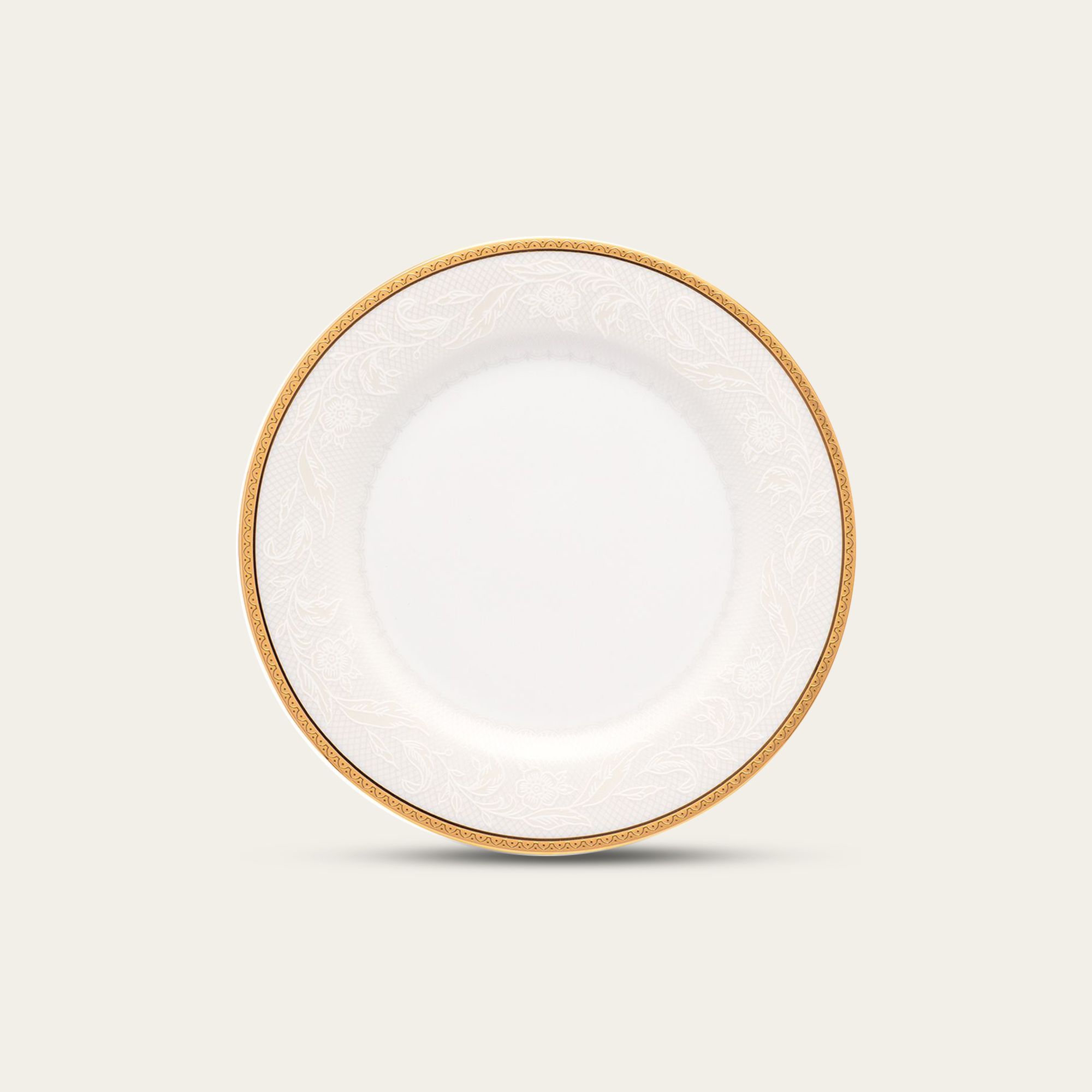 Đĩa tròn cỡ nhỏ đường kính 16,2cm lót bát (chén) cơm sứ trắng | Flanders Gold 1714L - 91312