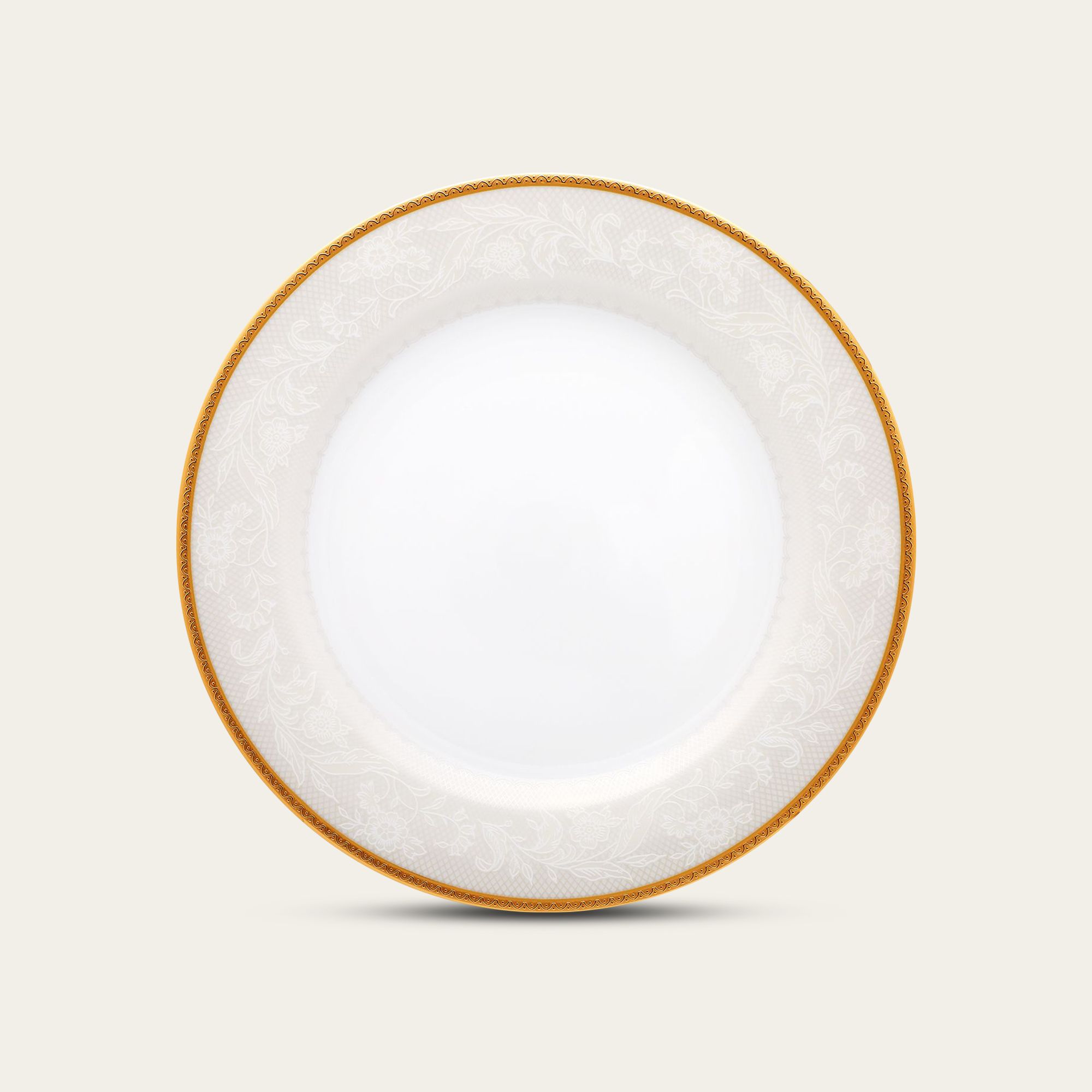 Đĩa tròn cỡ vừa đường kính 21,1cm sứ trắng | Flanders Gold 1714L - 91311