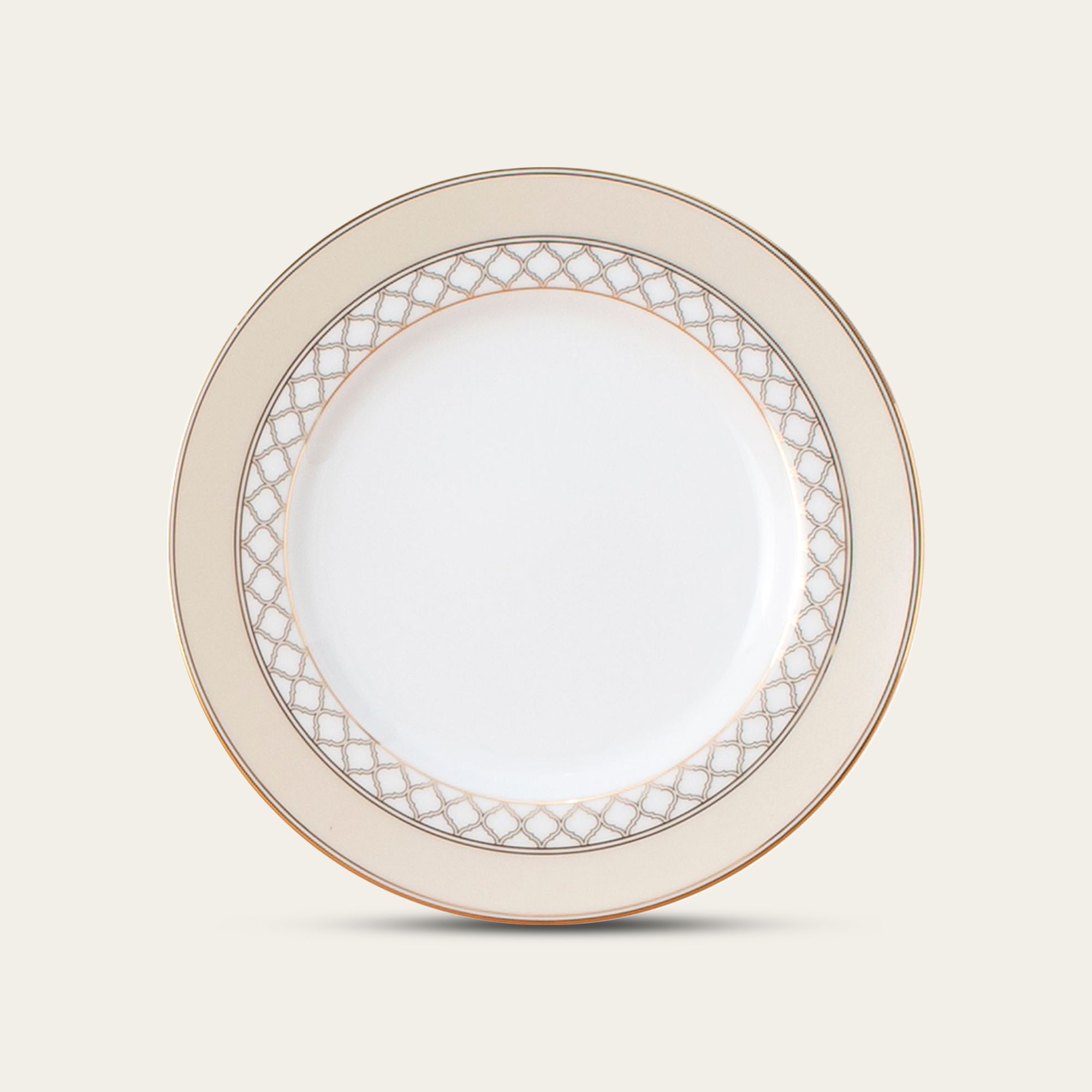 Đĩa tròn cỡ vừa đường kính 21cm sứ trắng | Eternal Palace Gold 1728L - 91011