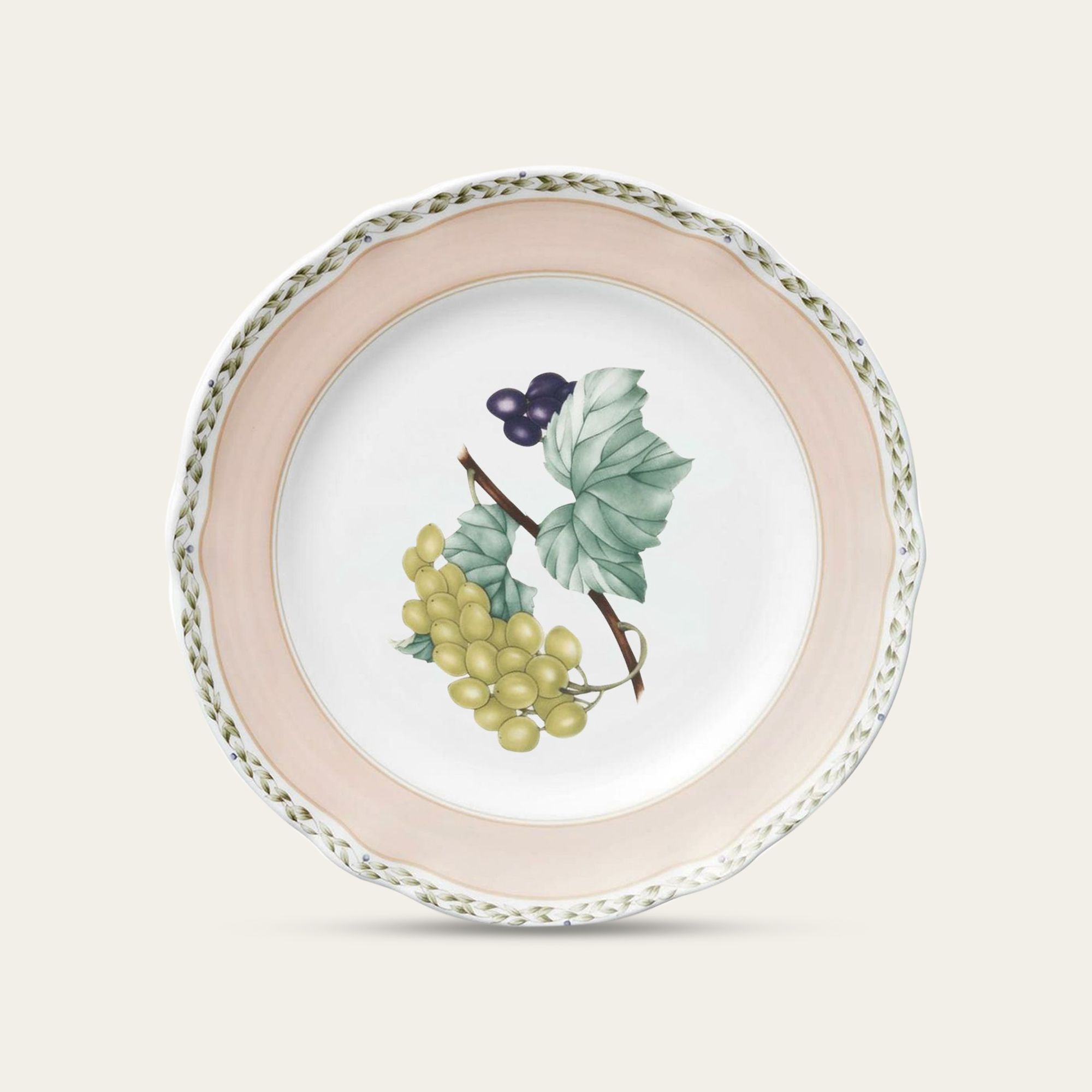 Đĩa tròn cỡ vừa màu hồng đường kính 22cm sứ xương | Orchard Garden 4911-2L - 97811