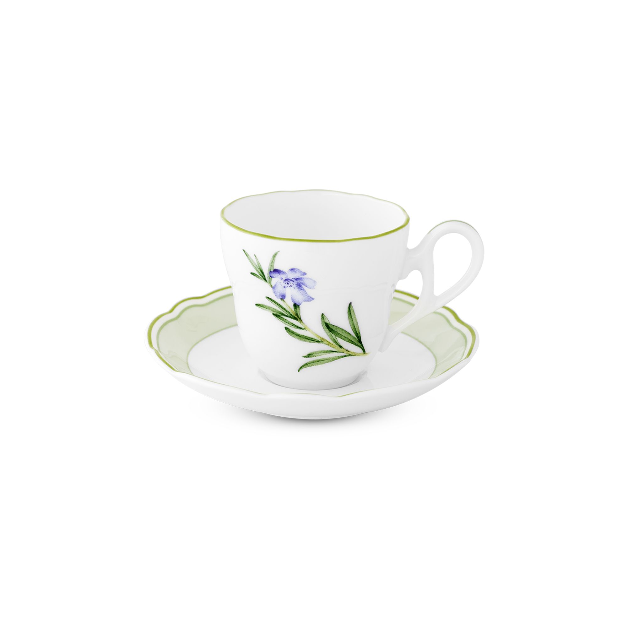  Chén trà (tách trà) kèm đĩa lót dung tích 105ml sứ xương | English Herbs 4942L-T97892 