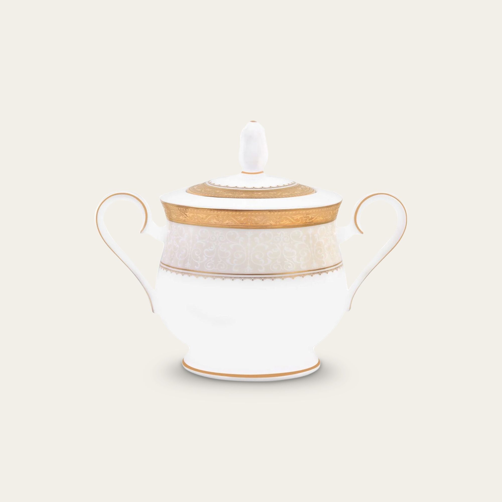 Bình (hũ) đường có nắp đậy dung tích 350ml sứ xương | Odessa Gold 4874L - 97227
