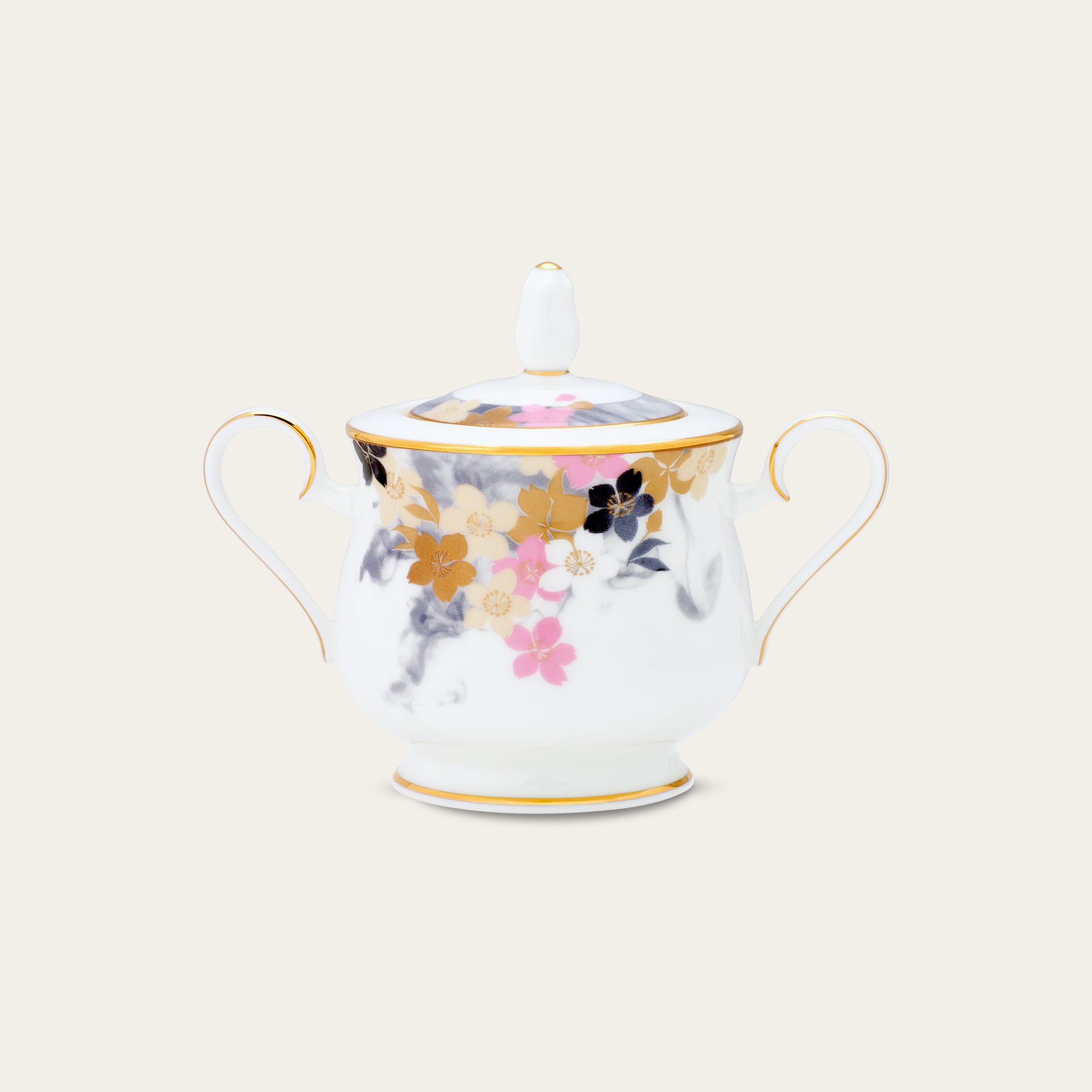 Bình (hũ) đường có nắp đậy dung tích 350ml sứ xương | Moonlit Blossoms 4969L - 97227