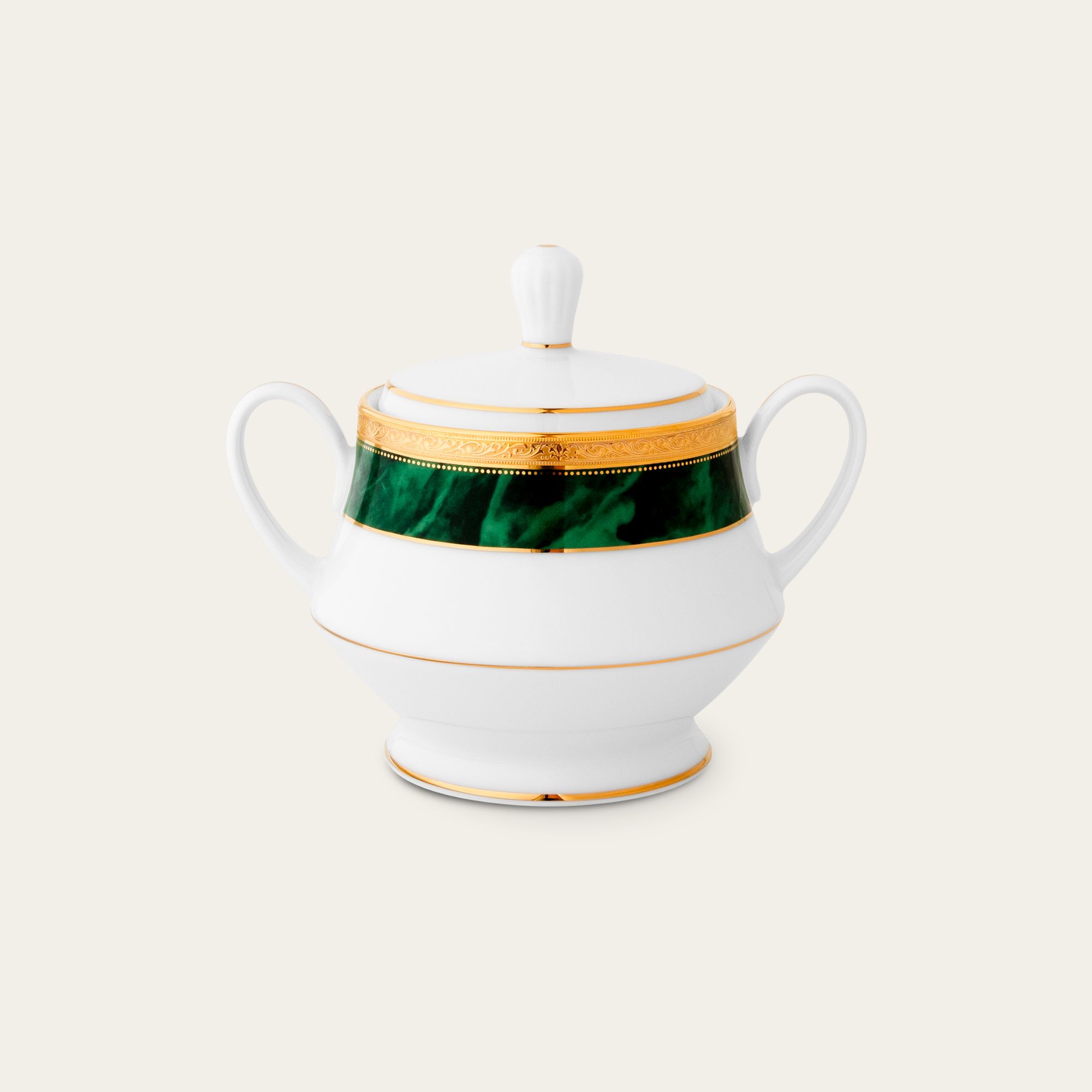 Bình (hũ) đường có nắp đậy dung tích 370ml sứ trắng | MAJESTIC GREEN M-164L - 91127