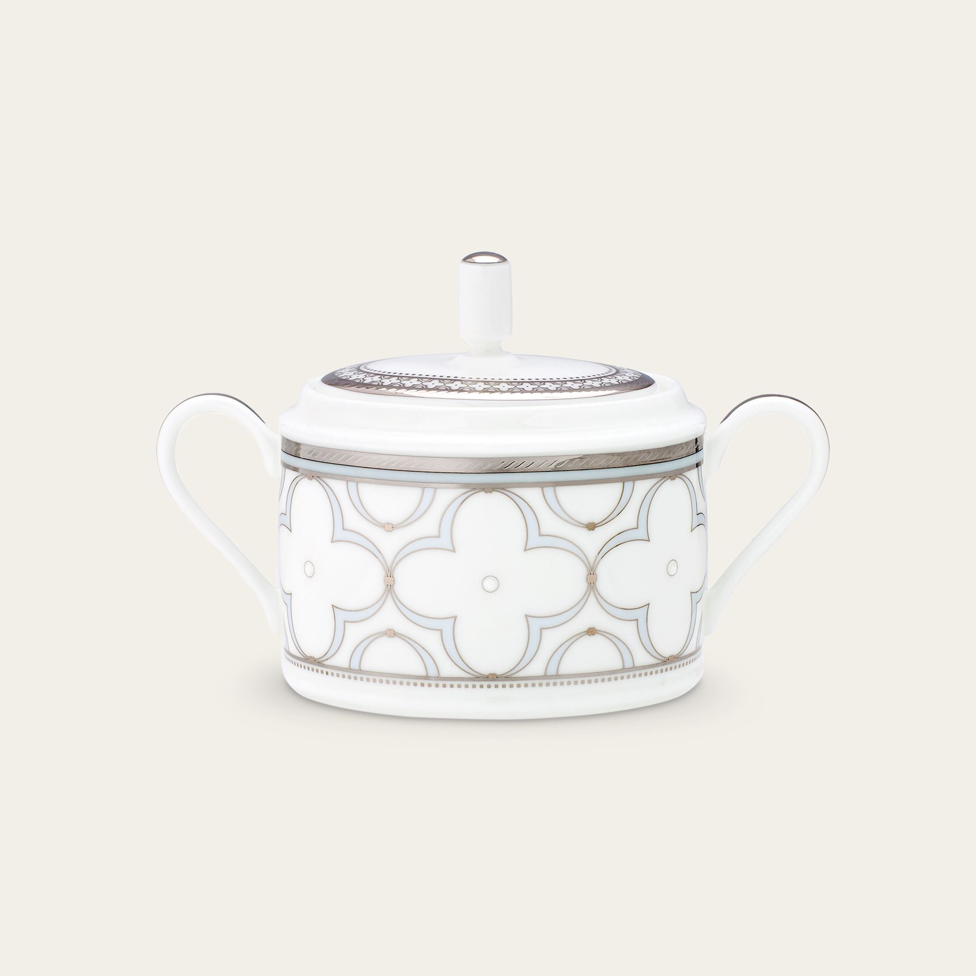 Bình (hũ) đường loại quai tròn dung tích 405ml kèm nắp đậy sứ xương | Trefolio Platinum 4957L - 93661