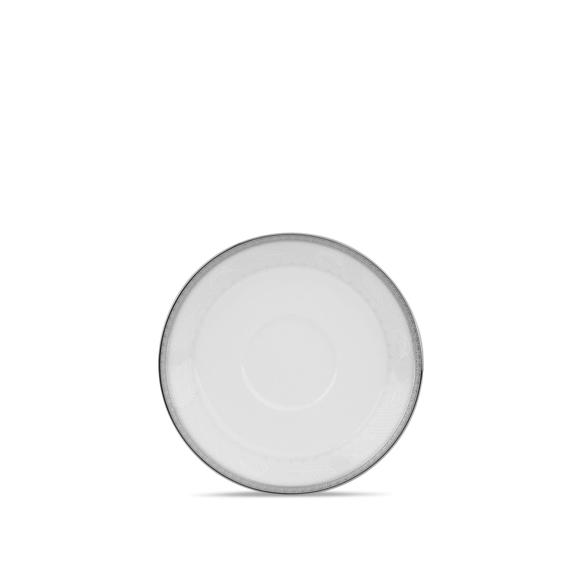 Đĩa lót chén (tách) trà nhỏ 90ml, đường kính 12,5cm sứ trắng | Flanders Platinum 1715L - 91392S