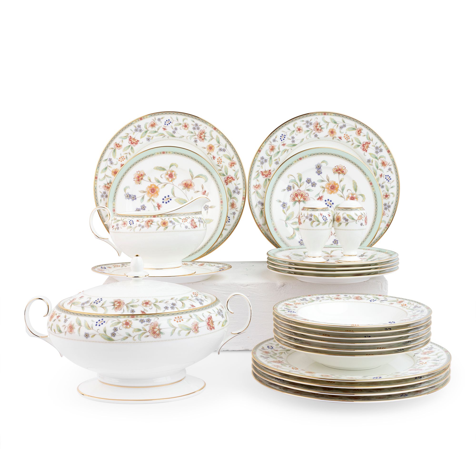 Bộ đĩa ăn kiểu Âu 22 món (cho 6 người) sứ xương | Primrose 4909L - D024AN