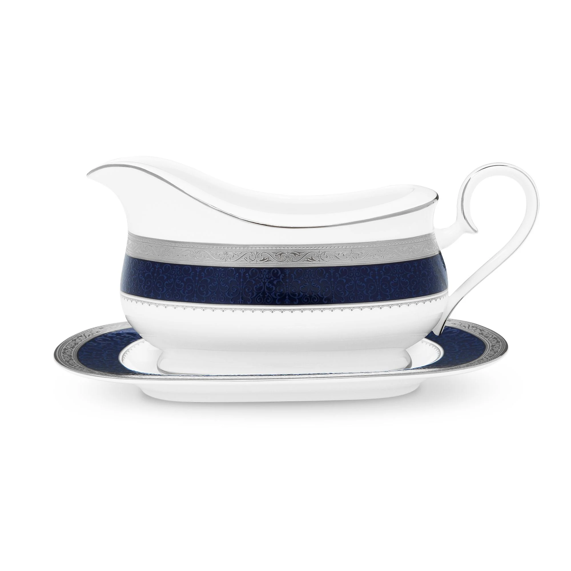Bình (hũ) đựng nước xốt dung tích 630ml kèm đĩa lót sứ xương | Odessa Cobalt Platinum 4922L - 97241