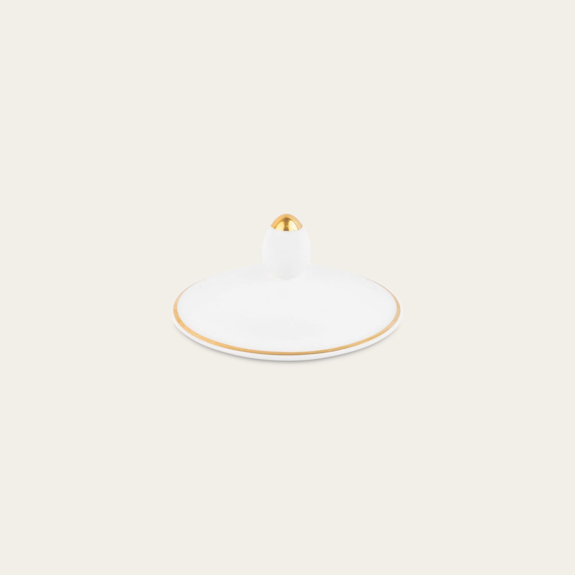 Nắp cốc (ly) uống nước, cà phê sứ xương viền vàng | Gold Line 4674L - 93674